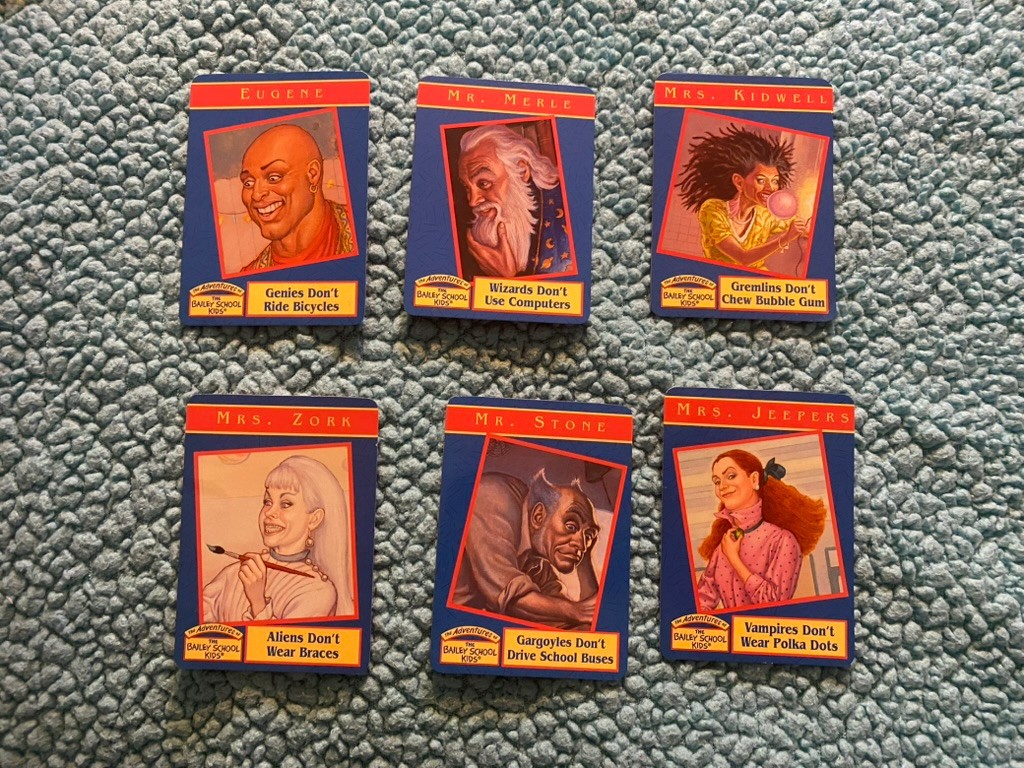 6 Vintage 90s The Adventures of the Bailey School Kids Trading Cards Rare