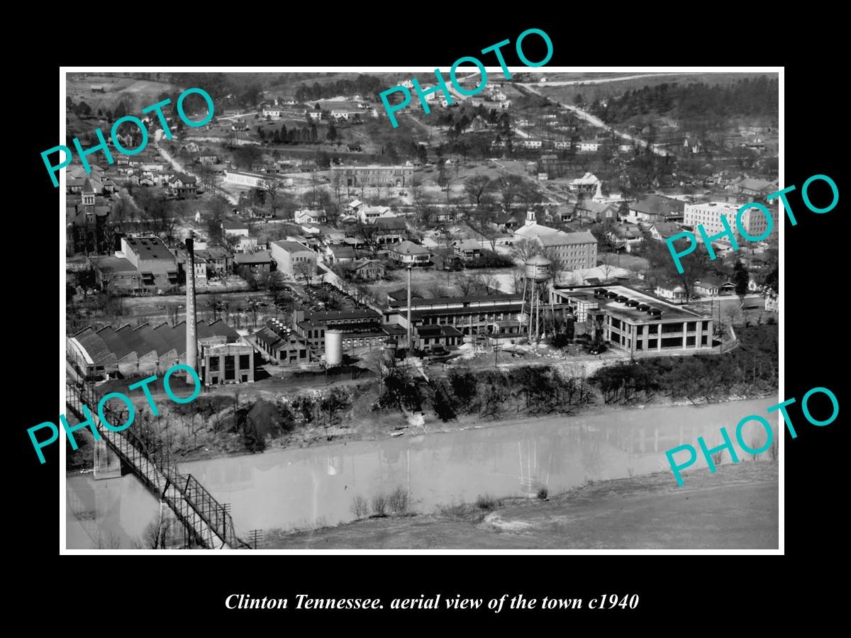 Clinton Tennessee Aerial View Of The Town c1940 Old Large Historic Photo Clinton Tennessee Aerial View Of The Town c1940 Old Large Historic Photo