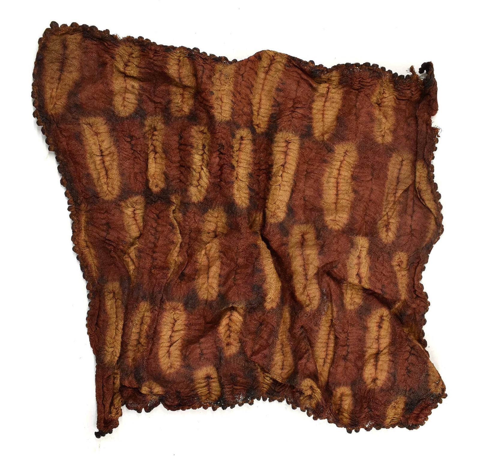 Dida Ceremonial Raffia Tie-Dye Textile Côte d'Ivoire 13x12 inch