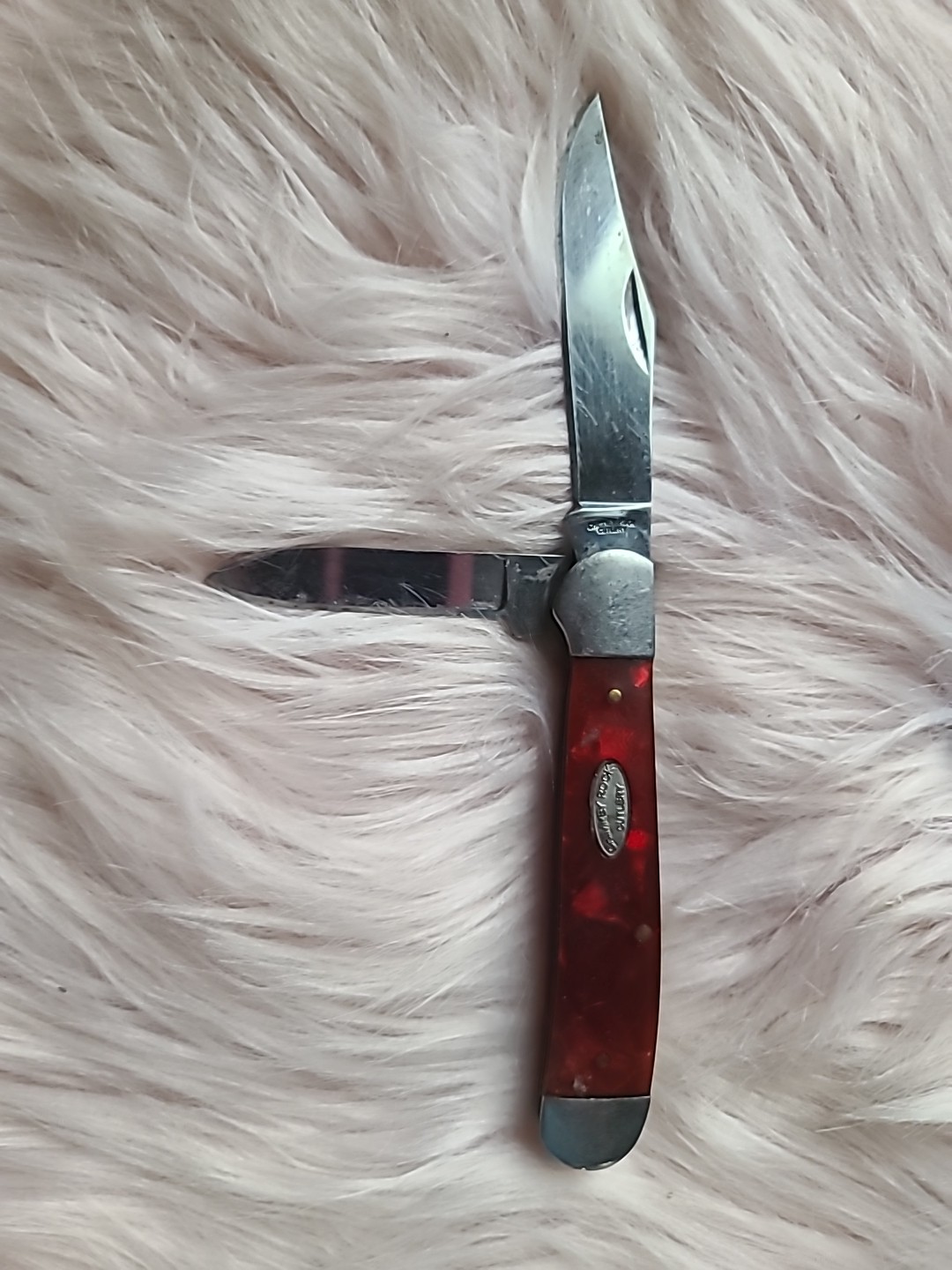 Chimney Rock Pocket Knife Red Pearl Handle Congress Knife 2 Blade Stainless