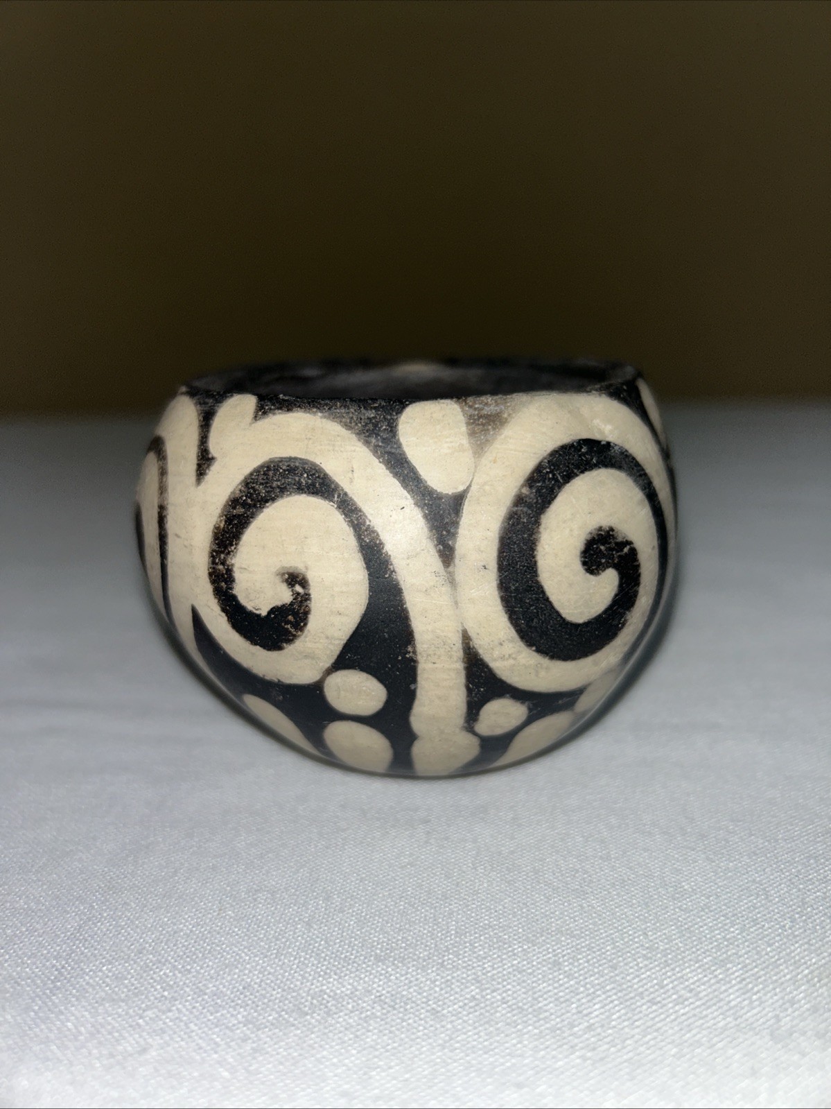 Peru Chulucanas Swirl Pottery Olla Vase Pot Antique Vintage Handmade