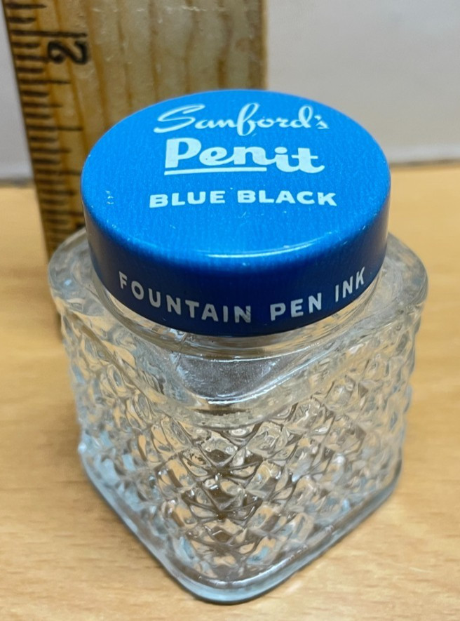 Vintage Sanford\'s Penit Rare Blue Black Ink Empty Bottle | Excellent