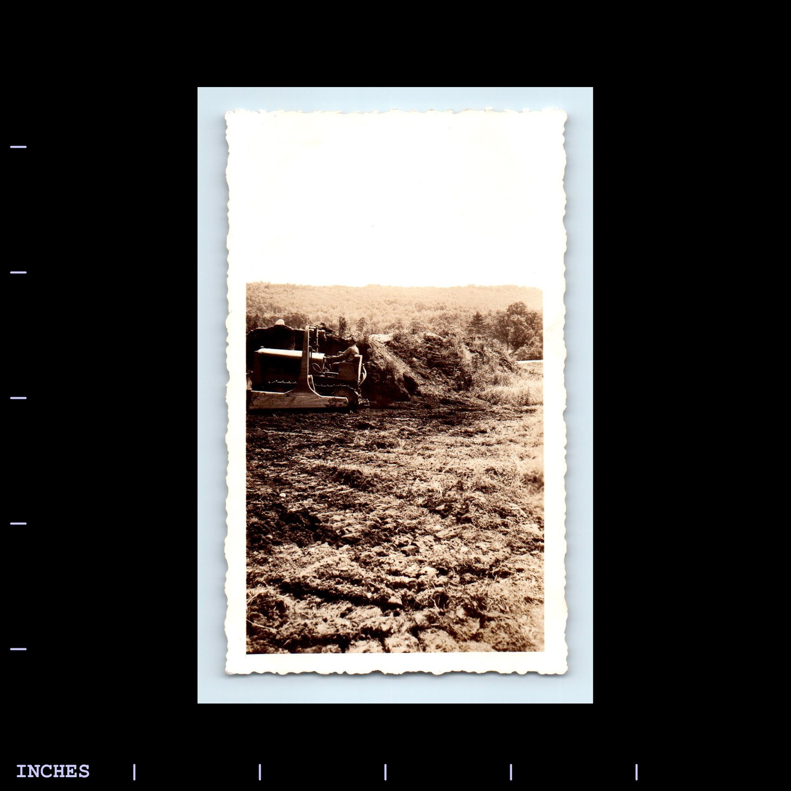 Old Vintage Photo MAN OPERATING BULLDOZER CONSTRUCTION WORKER