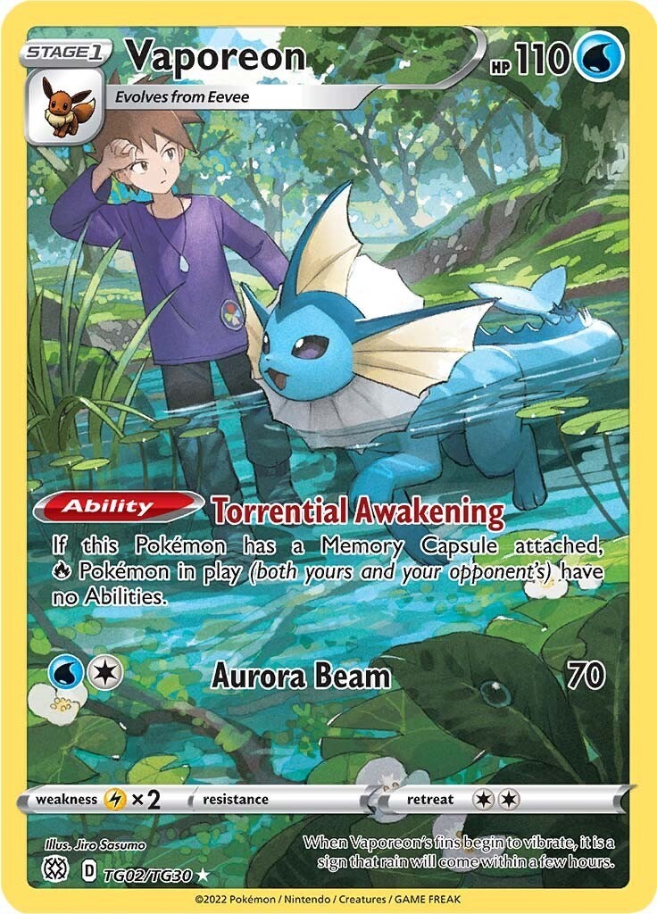 Pokemon Vaporeon #TG02/TG30 Holofoil Near Mint TCG