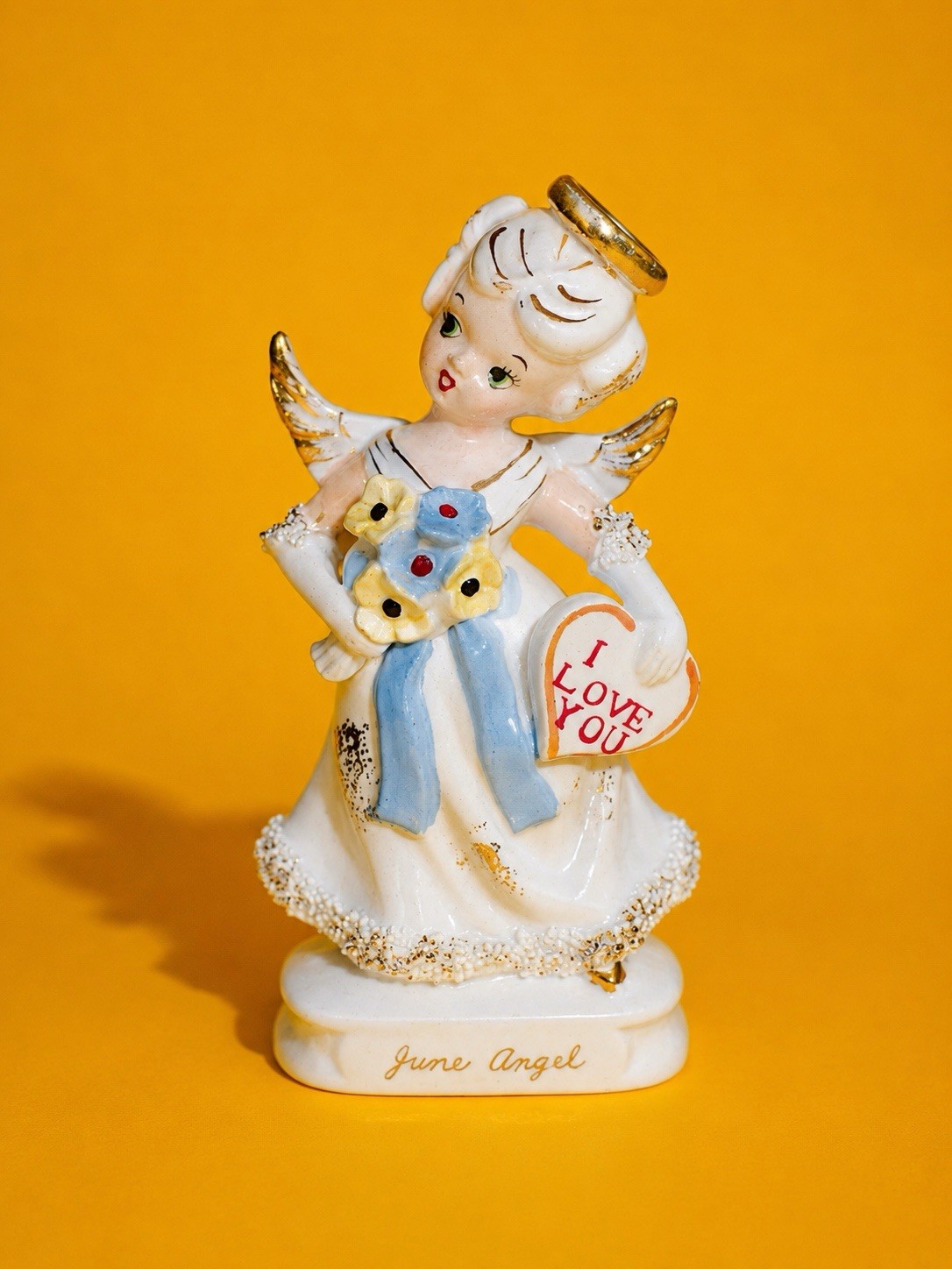 CUTE Vintage June Bride Angel Figurine Japan 1950s Kitschy Retro Napco Ceramic