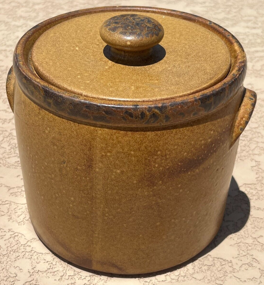 MCCOY POTTERY 1420l CANYON BROWN COOKIE JAR CANNISTER USA MADE