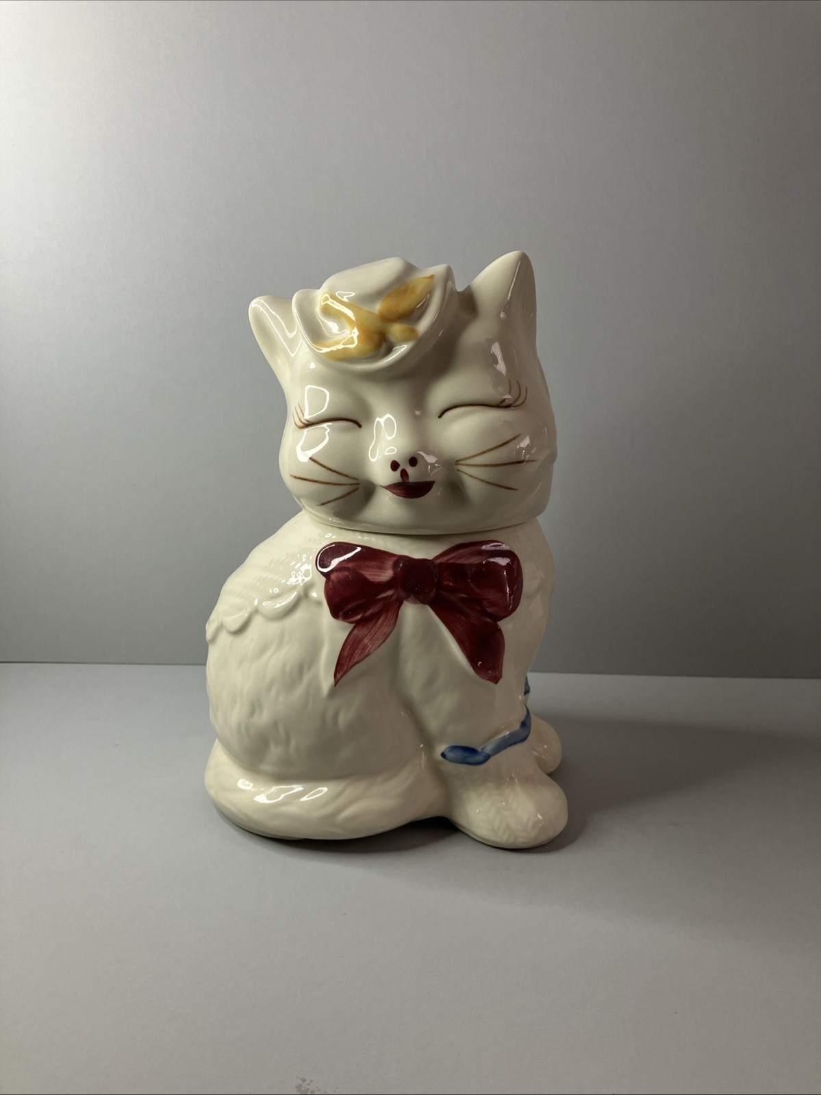 Vintage Shawnee Puss n Boots Long Tail Cookie Jar 1940s Made in USA