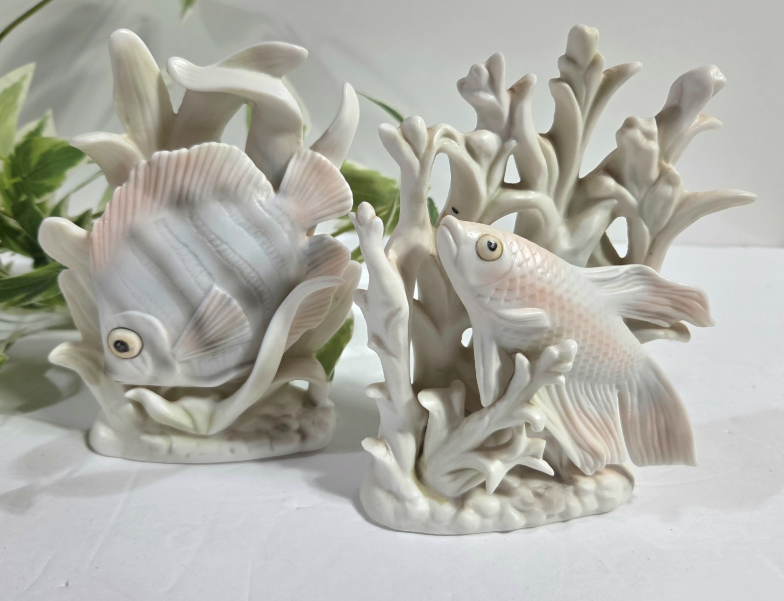 VTG Pair Japan Nippon Yoko Boeki Fancy Goldfish?Sunfish? Light Pastels *READ*