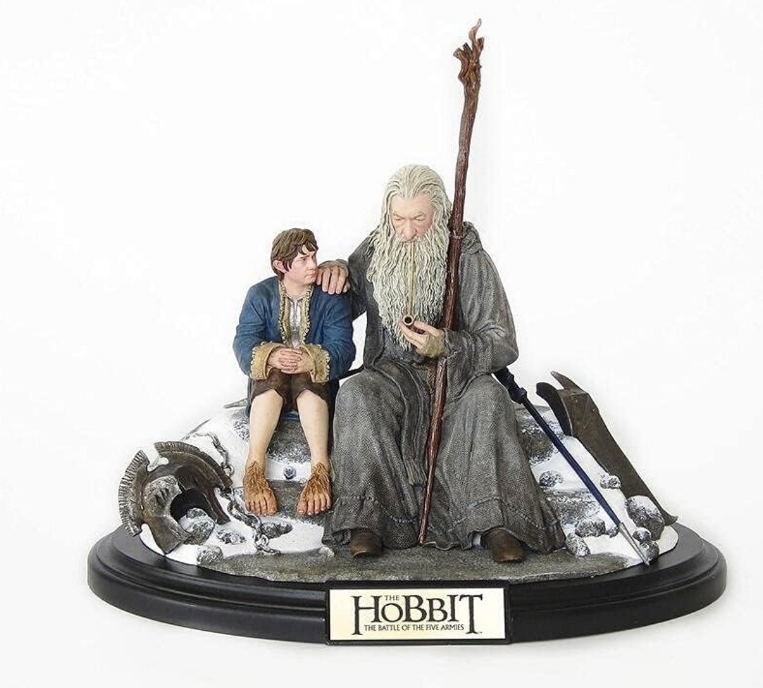 Weta Workshop The Hobbit Silent Reflection Statue Gandalf Bilbo Baggins LOTR New