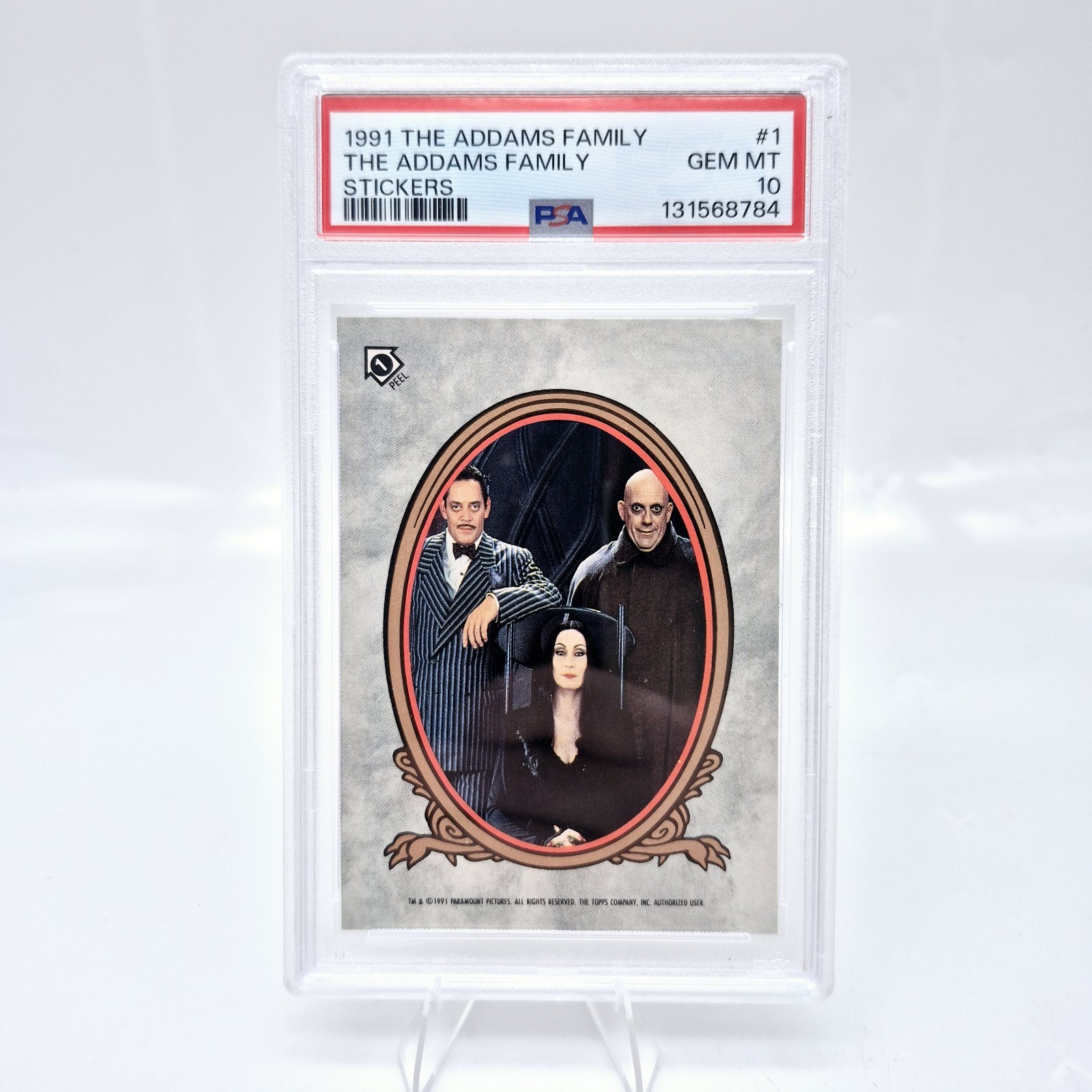 1991 Topps The Addams Family Photo Cast #1 PSA 10 Stickers Pop 1