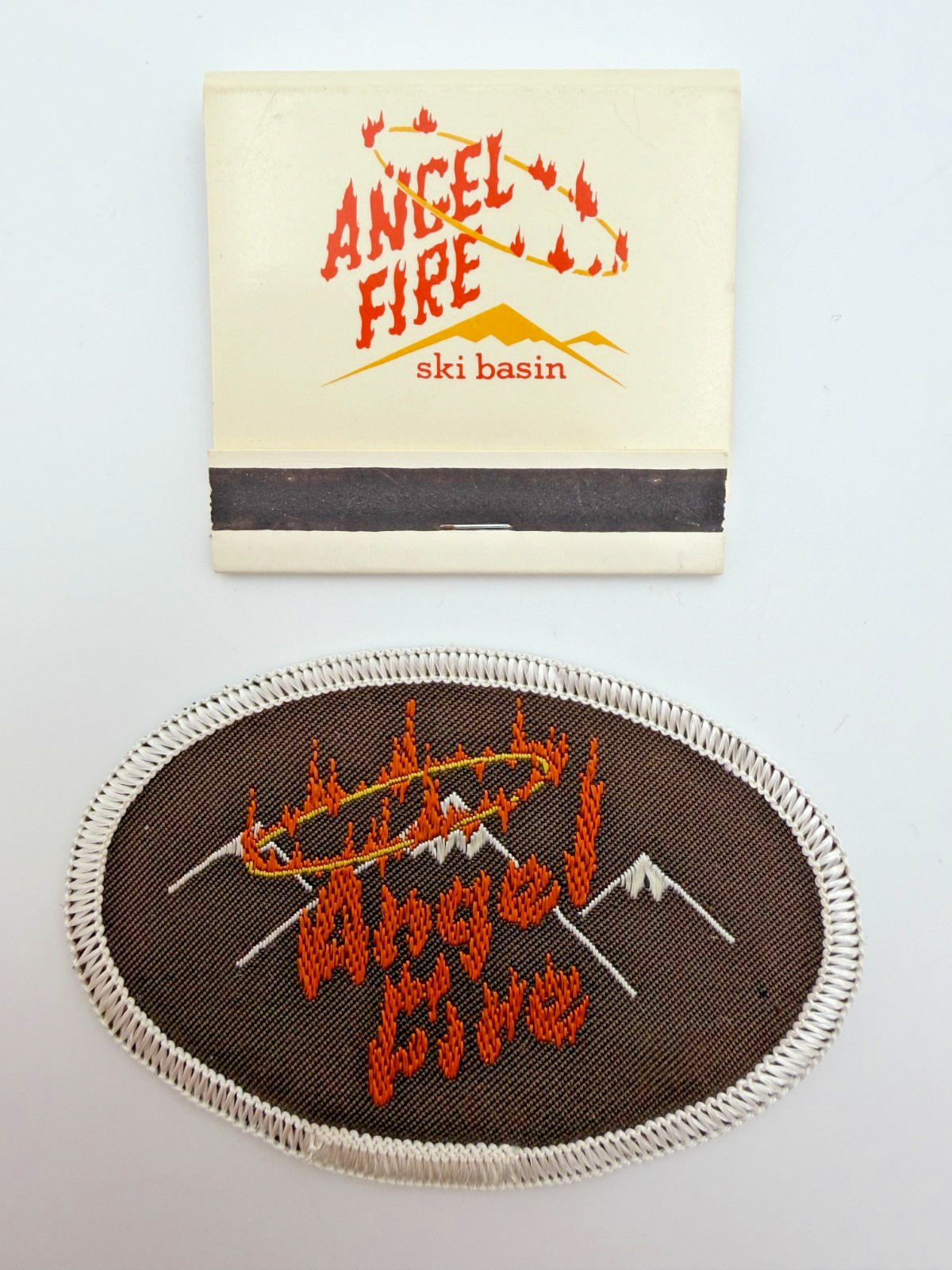 Vintage Angel Fire Ski Basin New Mexico Souvenir Patch & Matchbook Set 🏔️