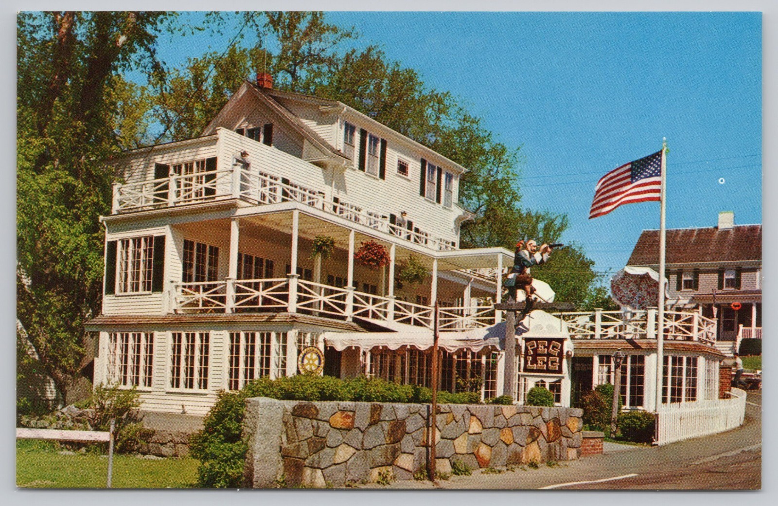 Postcard Peg Leg Restaurant Exterior View Rockport Massachusetts