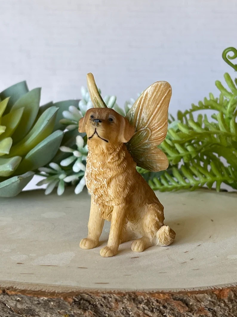 Miniature Golden Retriever Fairy Dog, Fairy Garden Accessories, Miniature Fairy Miniature Golden Retriever Fairy Dog, Fairy Garden Accessories, Miniature Fairy