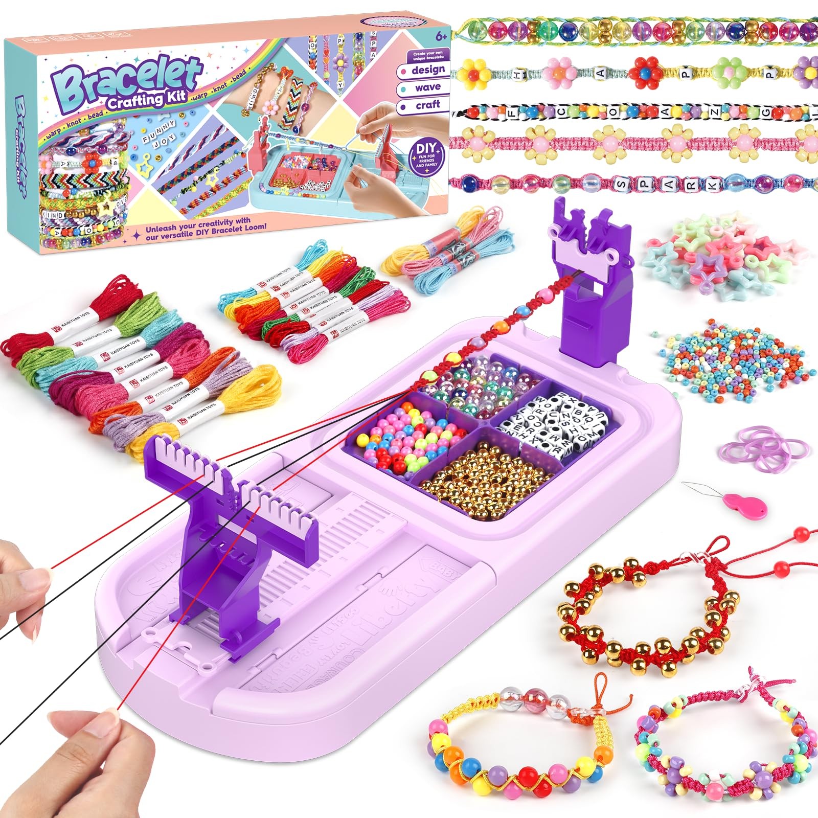 Friendship Bracelet Making Kit for Girls Ages 8-12, DIY Arts and Crafts Loom