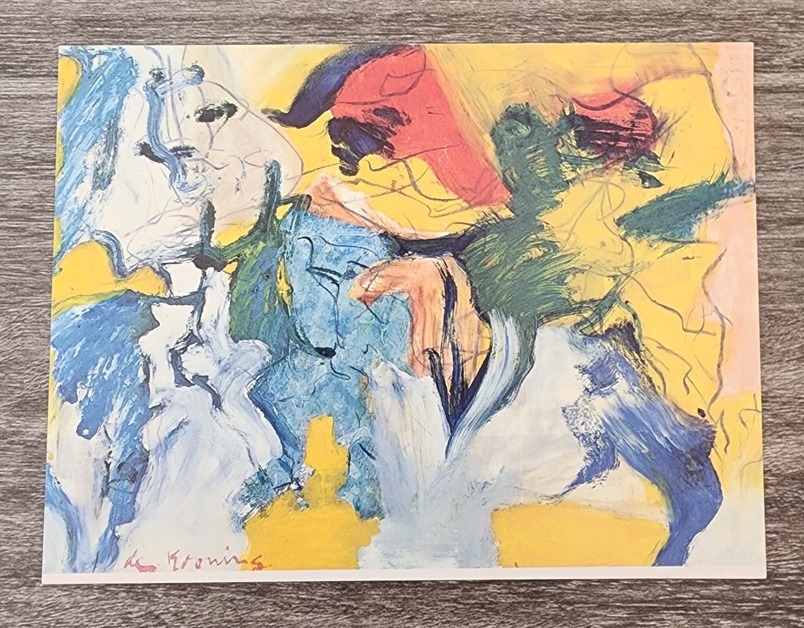 Vintage Willem de Kooning East Hampton Garden Party Postcard (USED)