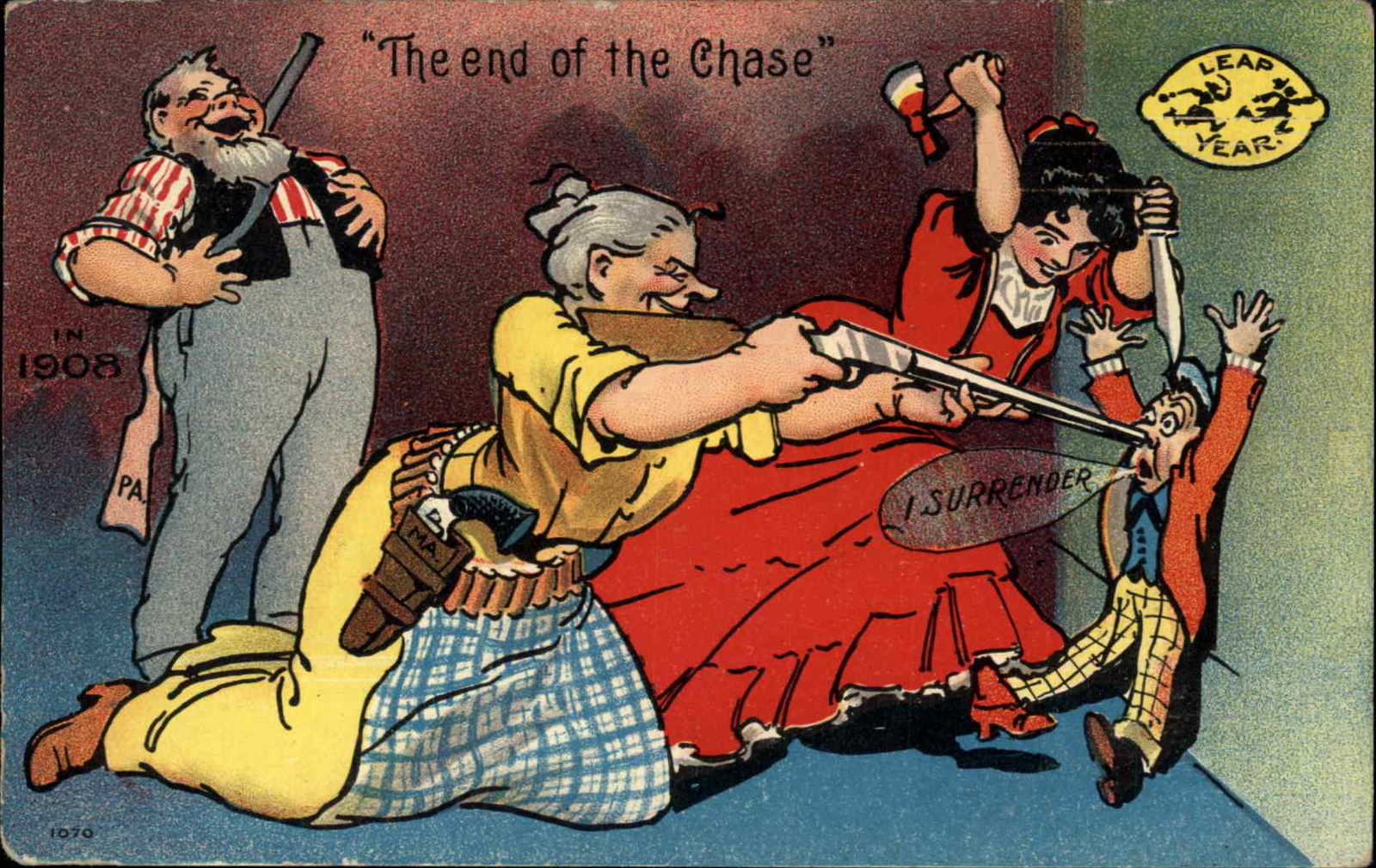 Hillbilly Family Gun Surrender The End of the Chase Leap Year 1908 Comic PC