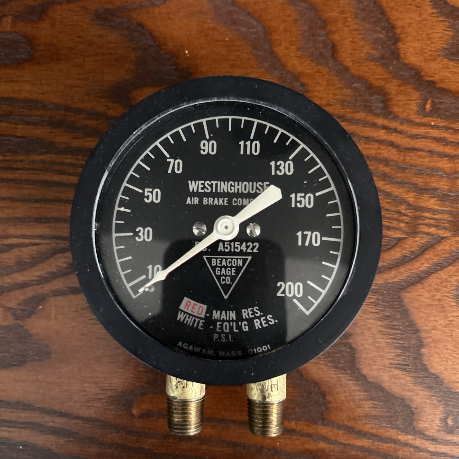 Westinghouse Air Brake Company Beacon Gauge Co Red Brake White Brake Gauge N.O.S