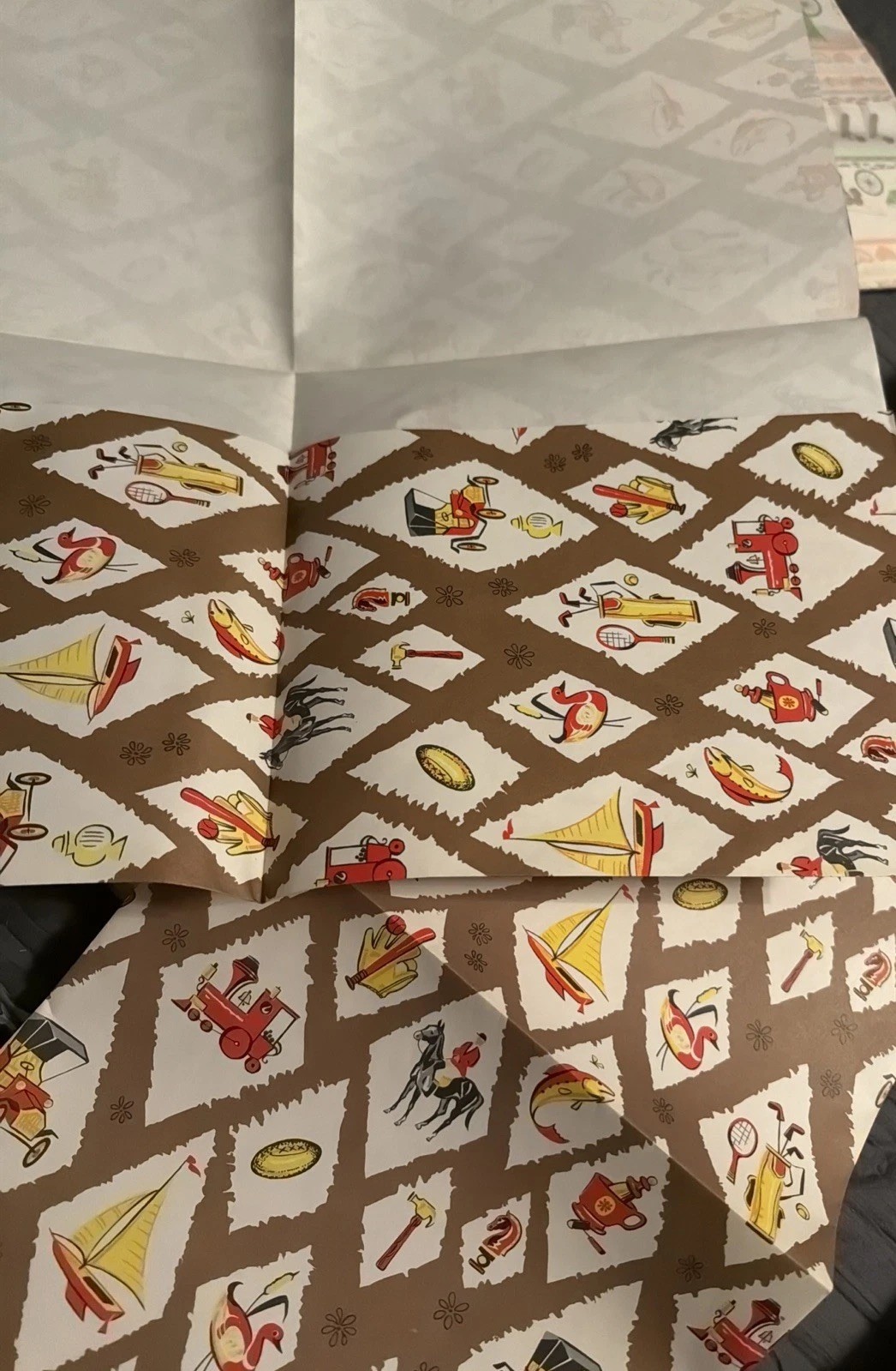 Vintage MCM 1950's Mens/Father's Day Wrapping Paper Gift Wrap 2 FullSheets RARE Vintage MCM 1950's Mens/Father's Day Wrapping Paper Gift Wrap 2 FullSheets RARE