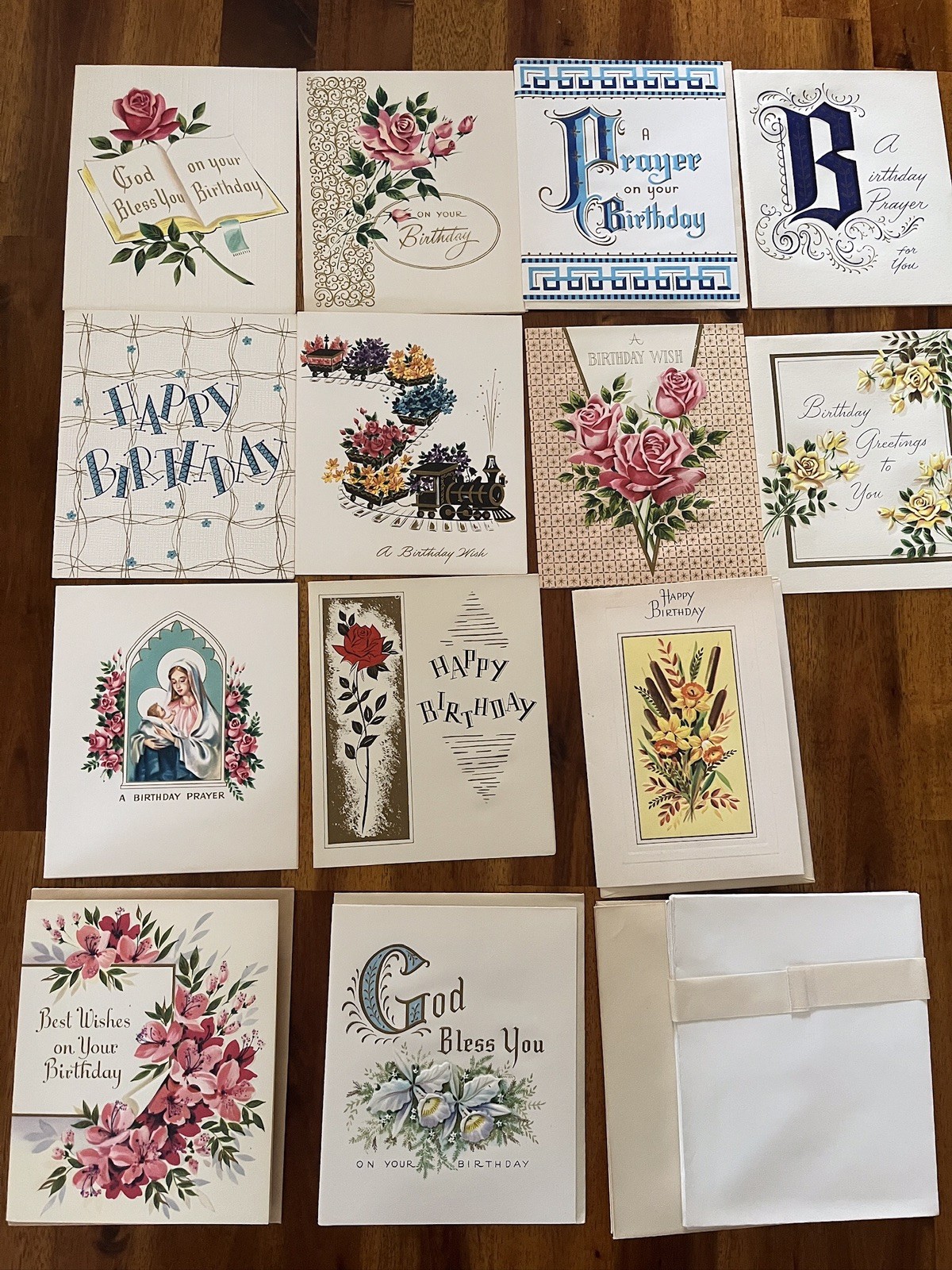 13 Vtg Salvatorian Embossed Birthday Greeting Cards Unused W/Box Blackwood NJ