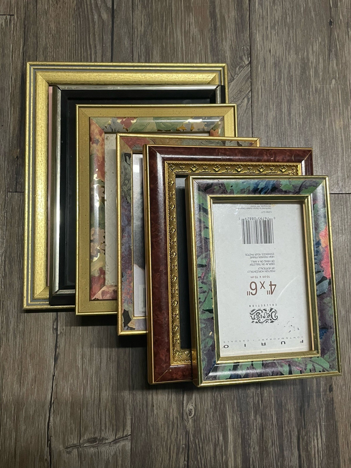Vintage Pastel Floral Gold Picture Frames Mixed Lot Picture Frames Traditional