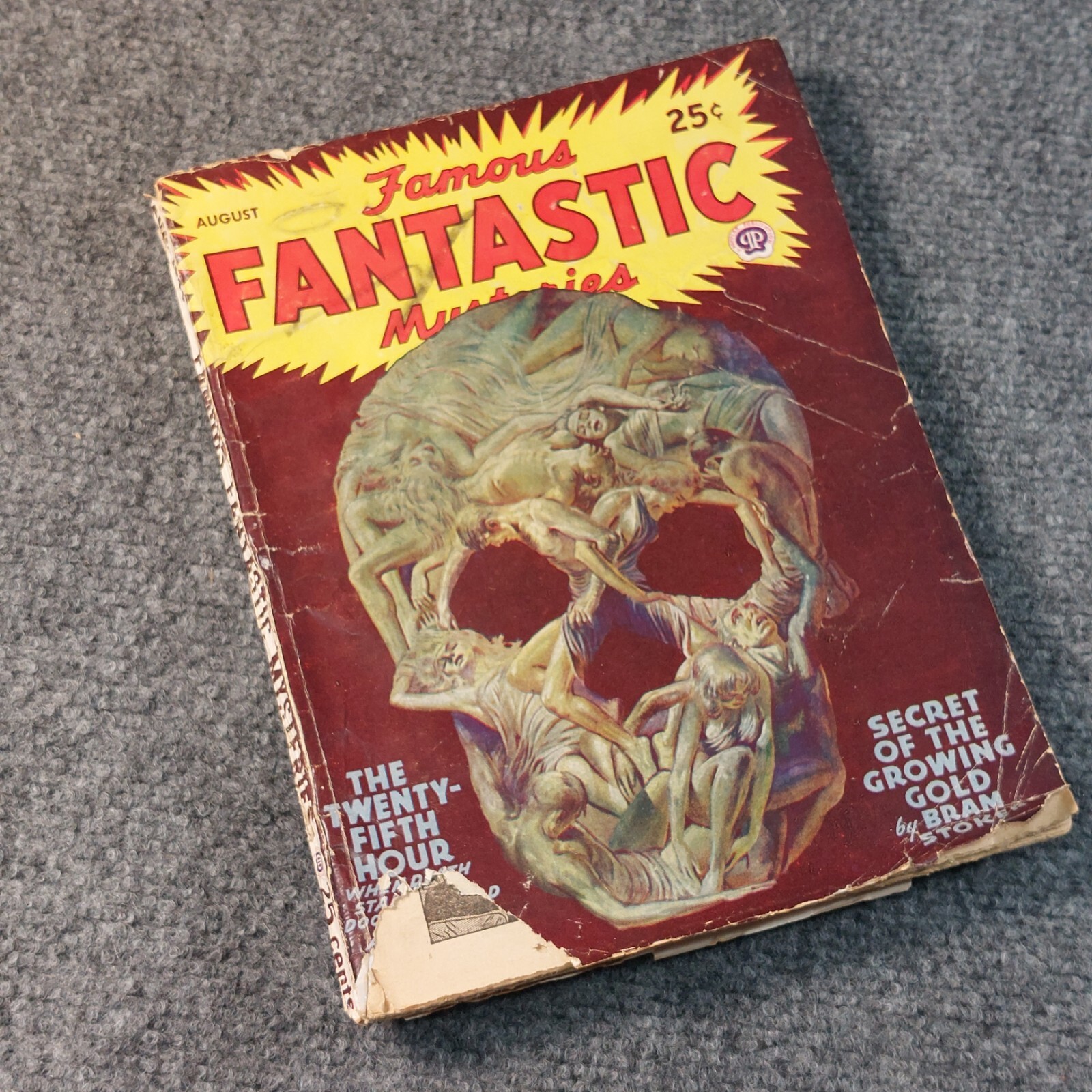 Famous Fantastic Mysteries #41 1946 Pre Code Horror Skull Cover Bram Stoker Pulp