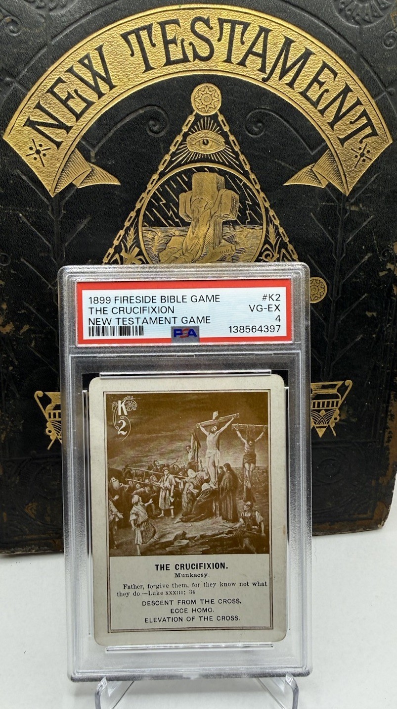 1899 Fireside Bible Game The Crucifixion New Testament Jesus Christ PSA 4 POP 1