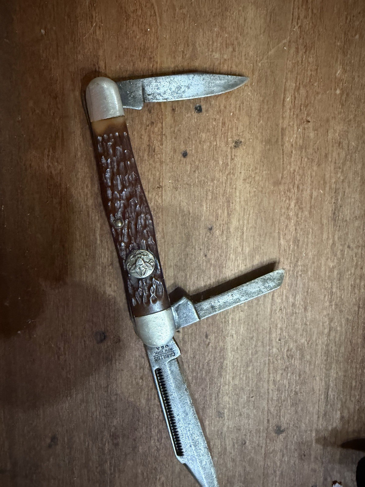 1970s Camillus New York 1047 Official Boy Scout Whittler 3 blade