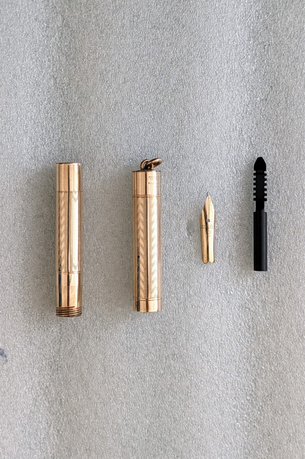 Vintage Wahl Gold Filled Ringtop Fountain Pen PARTS REPAIR 14K #2 Nib Chevron