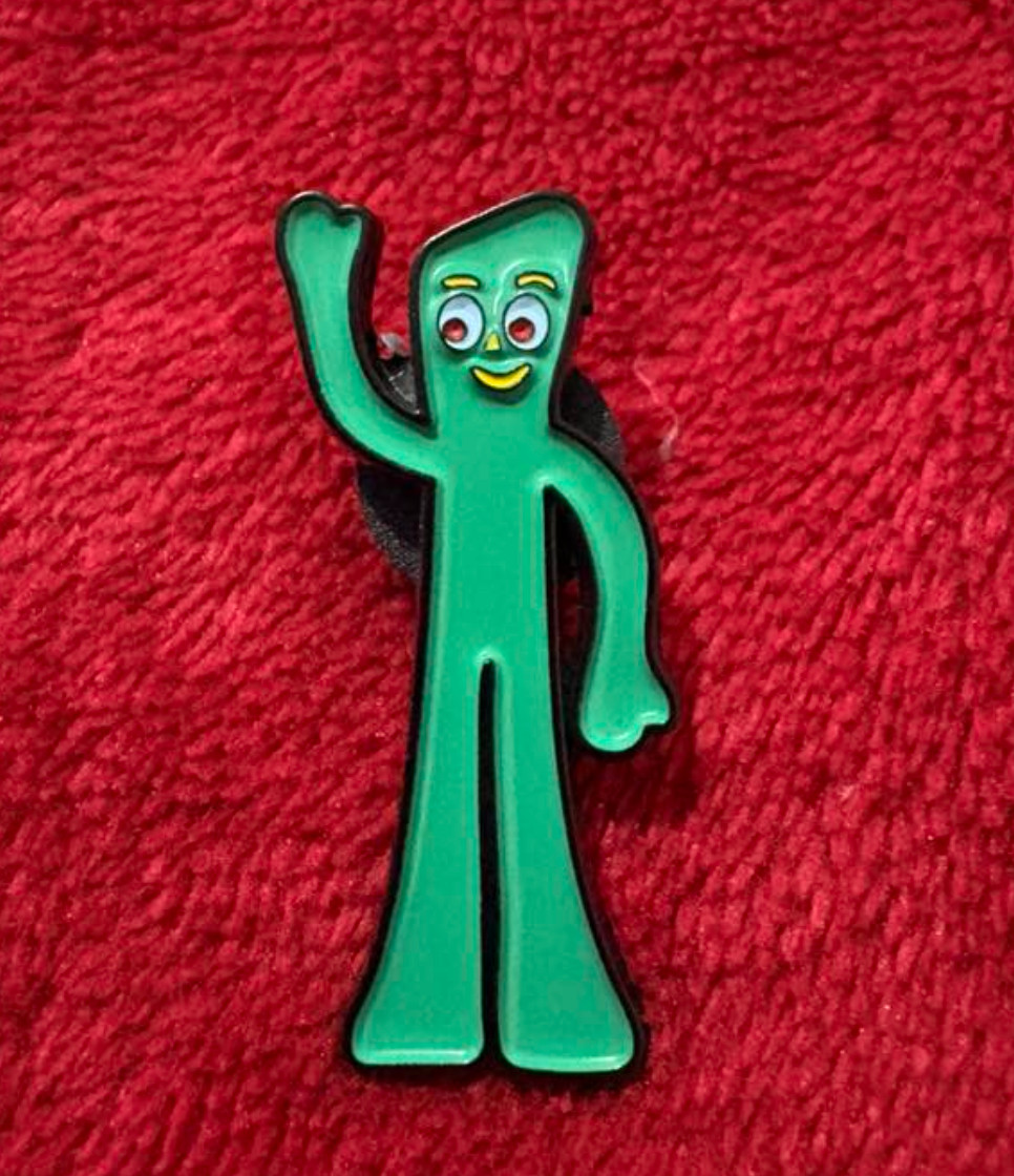 GUMBY enamel pin - green clay cartoon figure - 