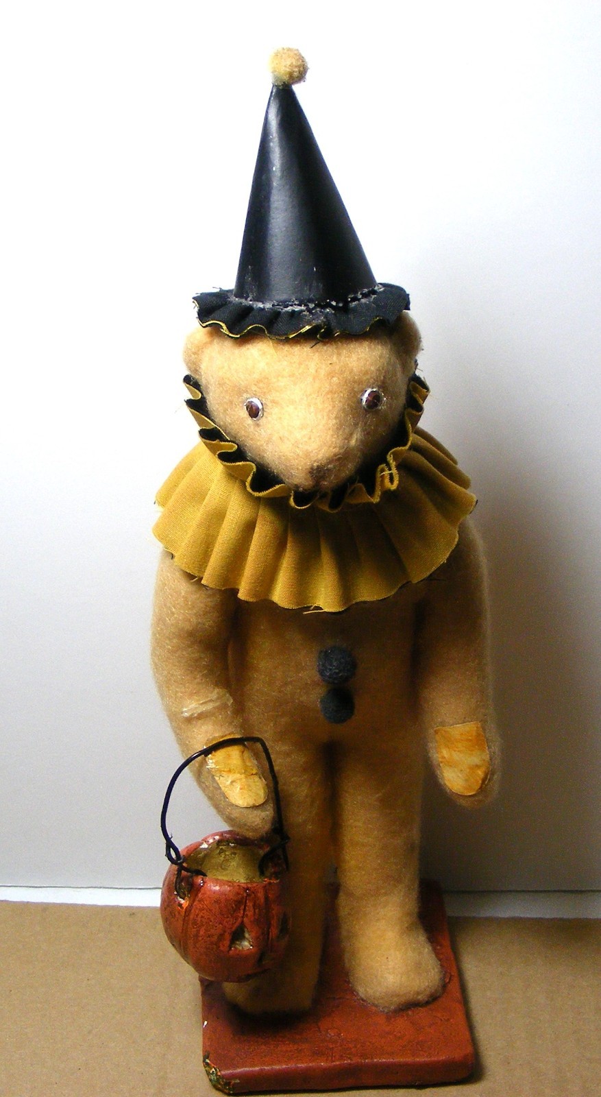 Vicky Smyers for Bethany Lowe Halloween Teddy BEAR w Pumpkin Primitive Folk Art Vicky Smyers for Bethany Lowe Halloween Teddy BEAR w Pumpkin Primitive Folk Art