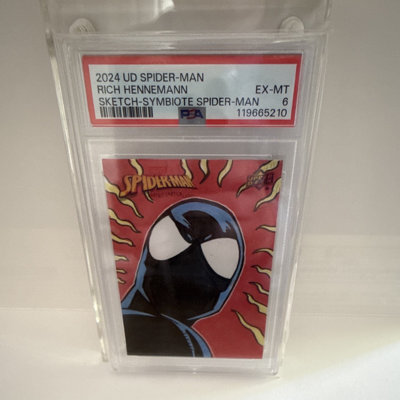 Upper Deck 2024 UD Spider-Man Sketch-Symbiote Spider-Man PSA 6 119665210