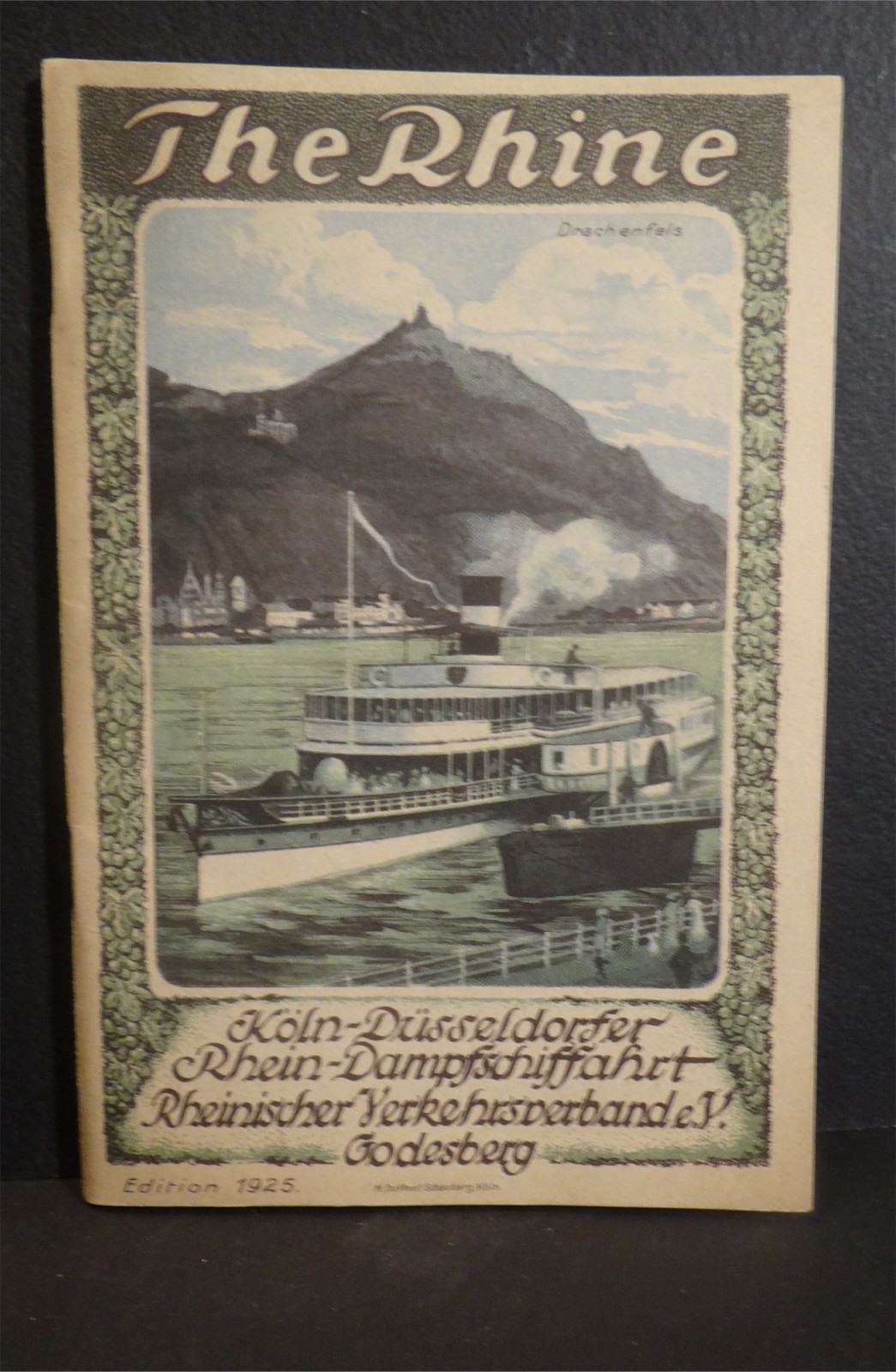 Vintage 1925 The Rhine River, Steam Ship Guide Map Booklet Travel brochure, Vintage 1925 The Rhine River, Steam Ship Guide Map Booklet Travel brochure,