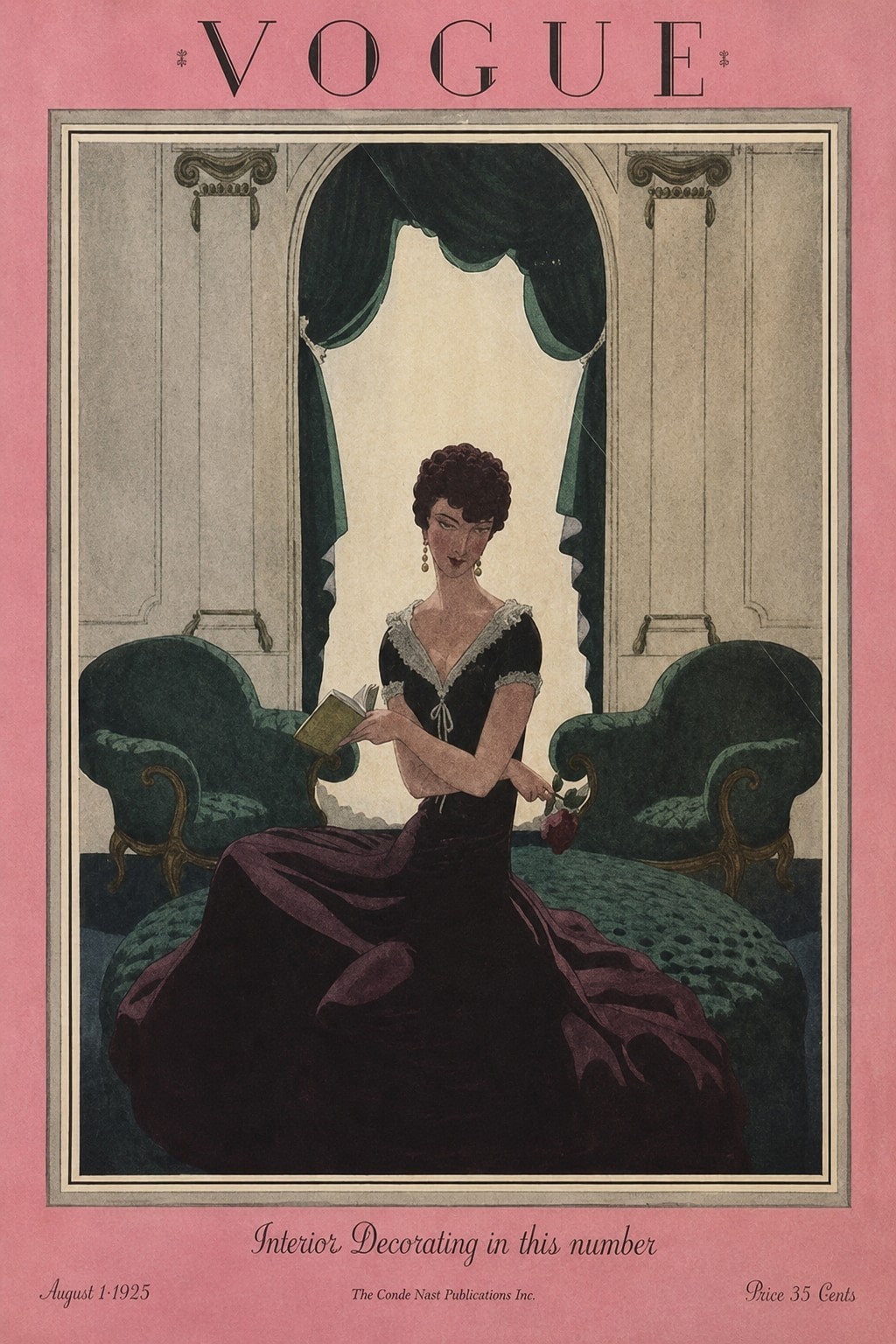 Elegant 1925 Vogue Cover Art Print - 12x18” - Premium Matte Paper 🗞️💎