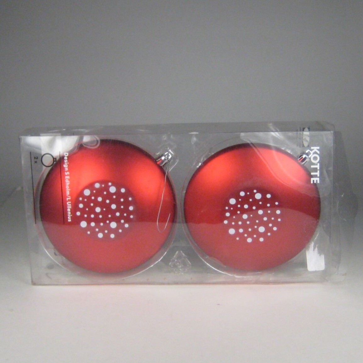 2 IKEA Ornaments Edholm Ullenius Sweden Kotte Red Christmas Xmas