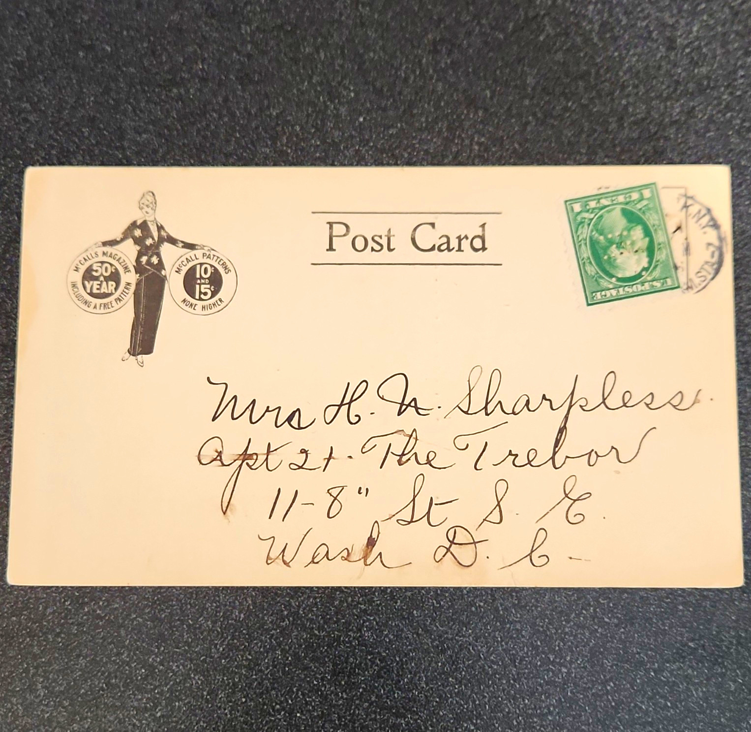 McCall Co. 1916 Advertising Reply Postcard 1c Green Stamp Duplex Cancel NY