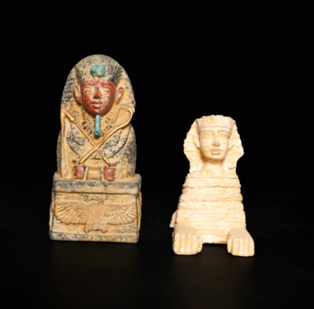 Sphinx and Tutankhamun Ancient Egyptian Statues Set, Relics