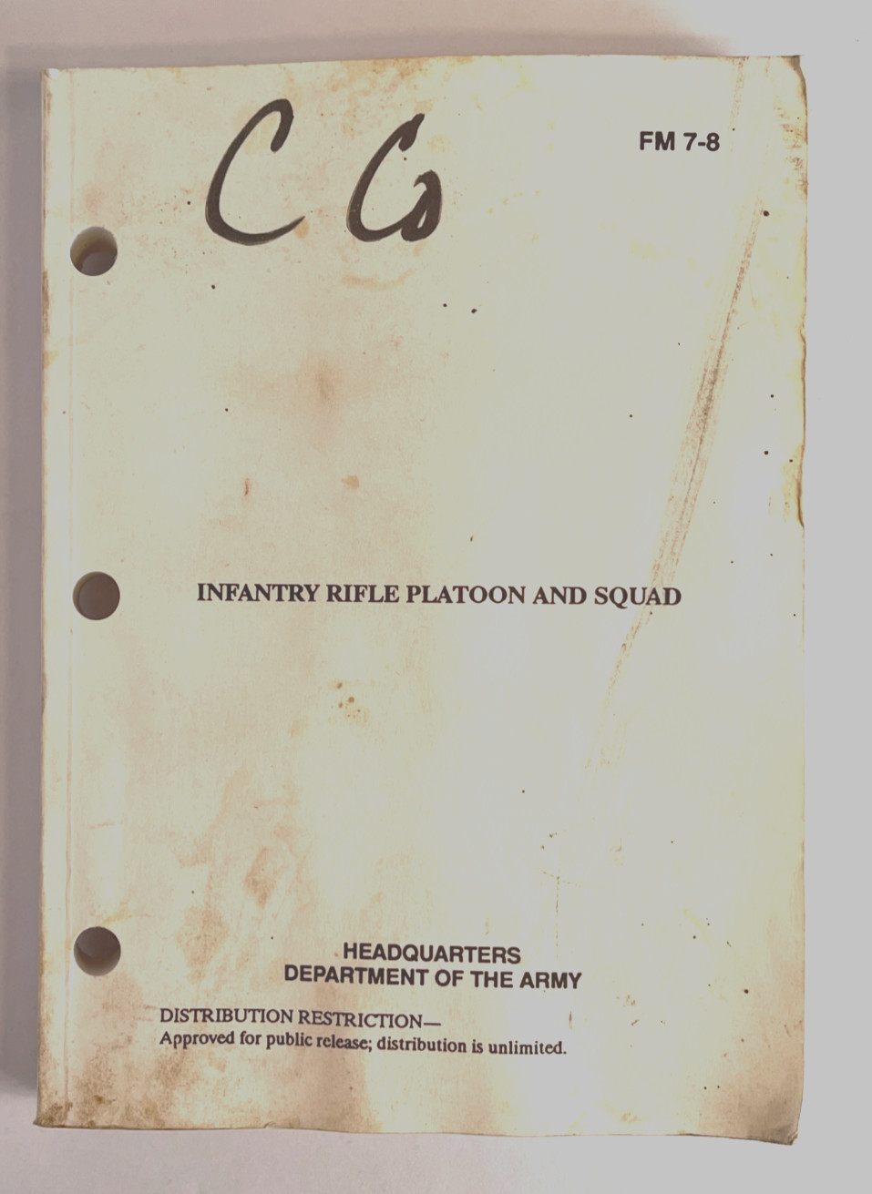 VINTAGE INFANTRY RIFLE PLATOON AND SQUAD BOOK MANUAL