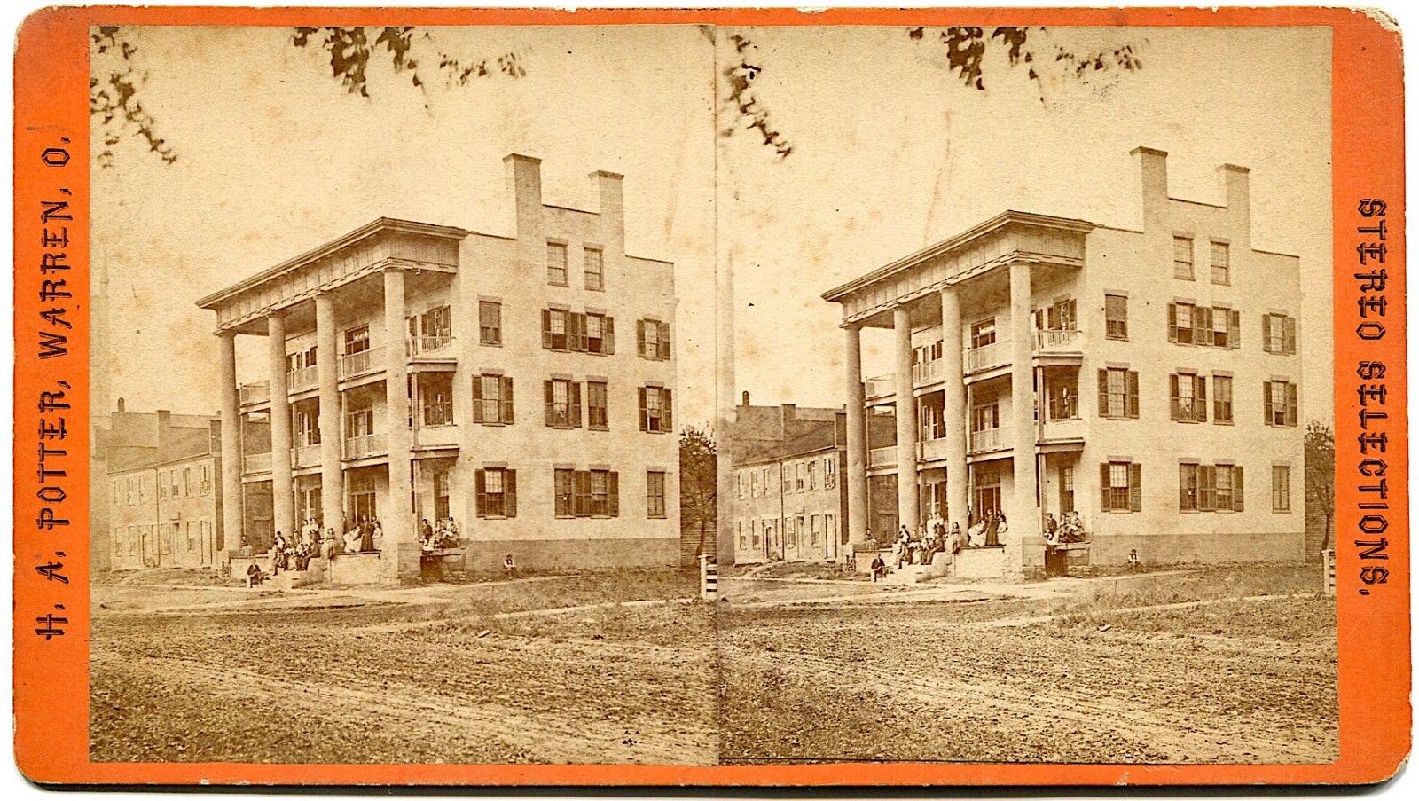Warren OH Ohio Dana\'s Musical Institute Trumbull County 1870s Stereoview Photo