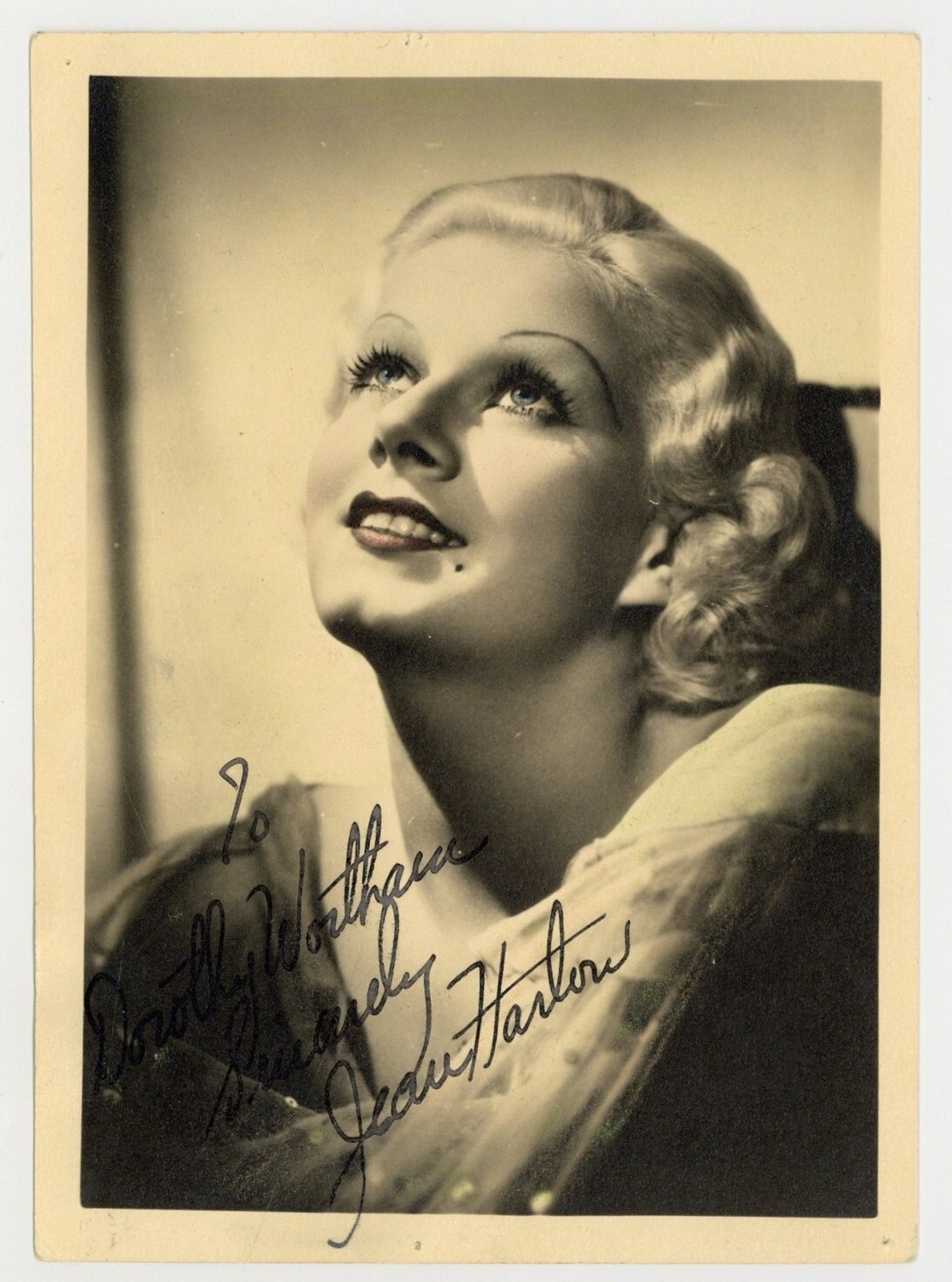Jean Harlow 1933 Signed Portrait Photo w/Inscription, Actress Blond Bombshell Jean Harlow 1933 Signed Portrait Photo w/Inscription, Actress Blond Bombshell