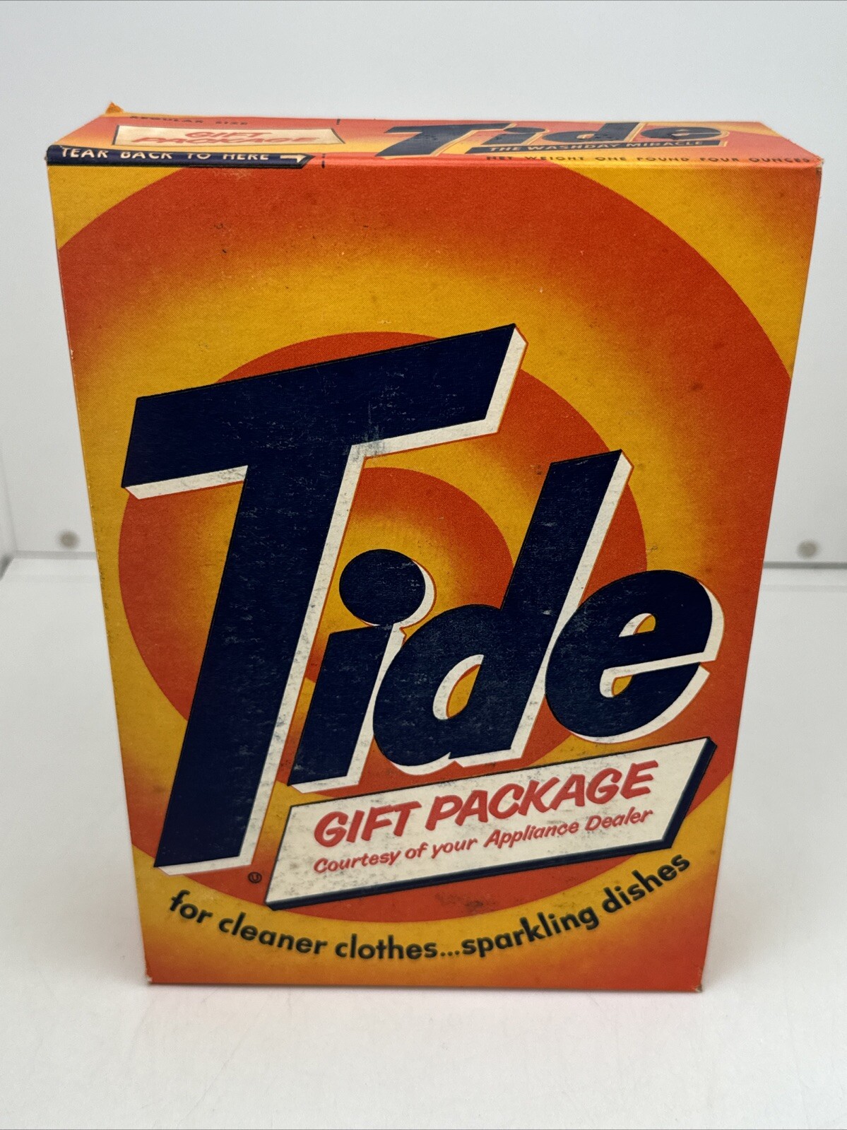Tide Laundry Detergent Vintage 1950s Unopened Soap P&G USA Made Gift Package Alt