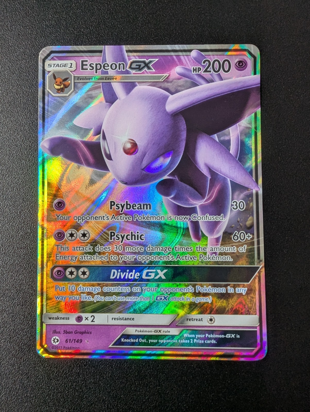 Espeon GX - Pokémon TCG - Sun and Moon 61/149 - Holo Ultra Rare - NM