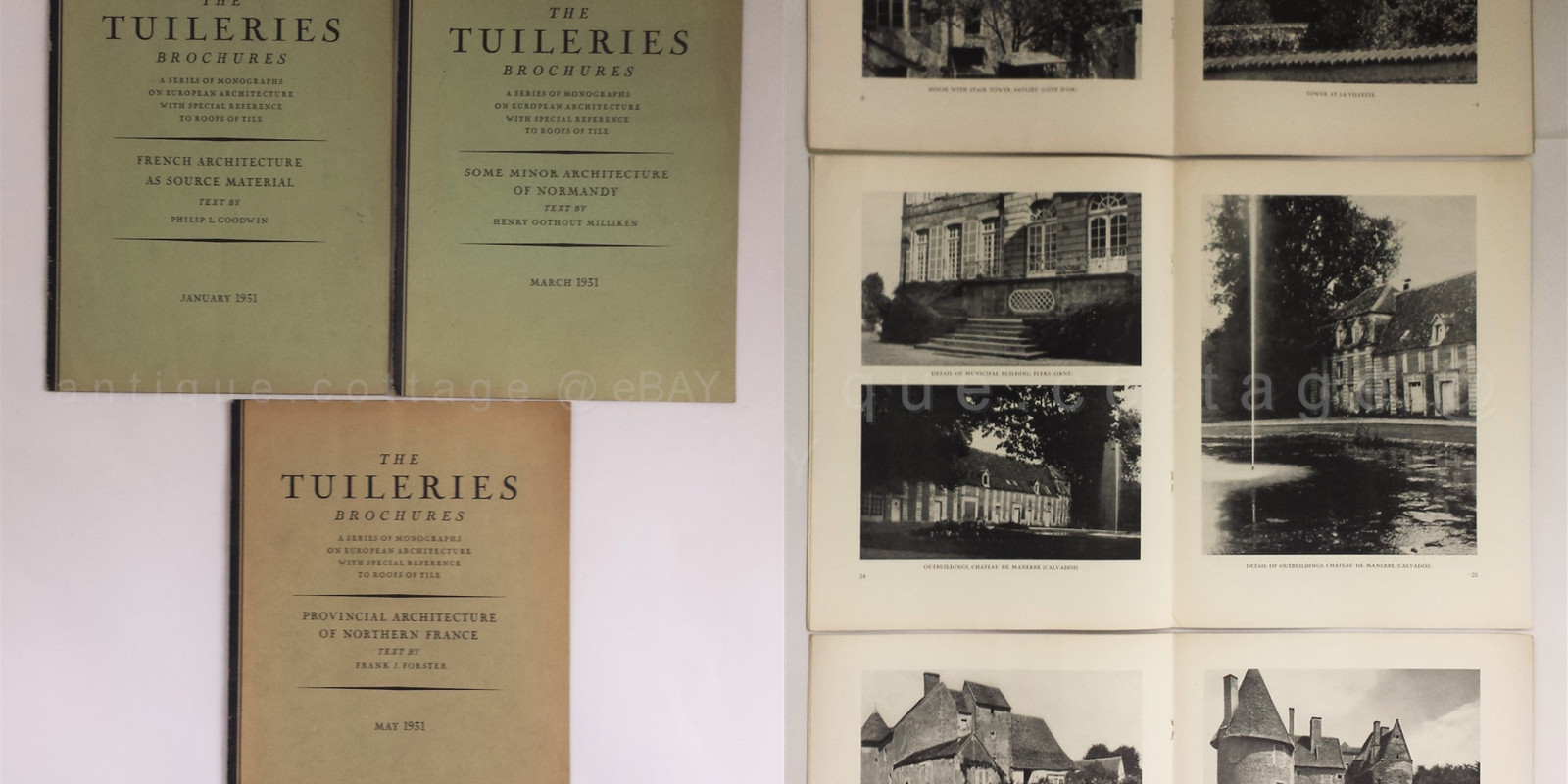 1931 antique 3 issues TUILERIES BROCHURES EUROPEAN ARCHITECTURE plans photos
