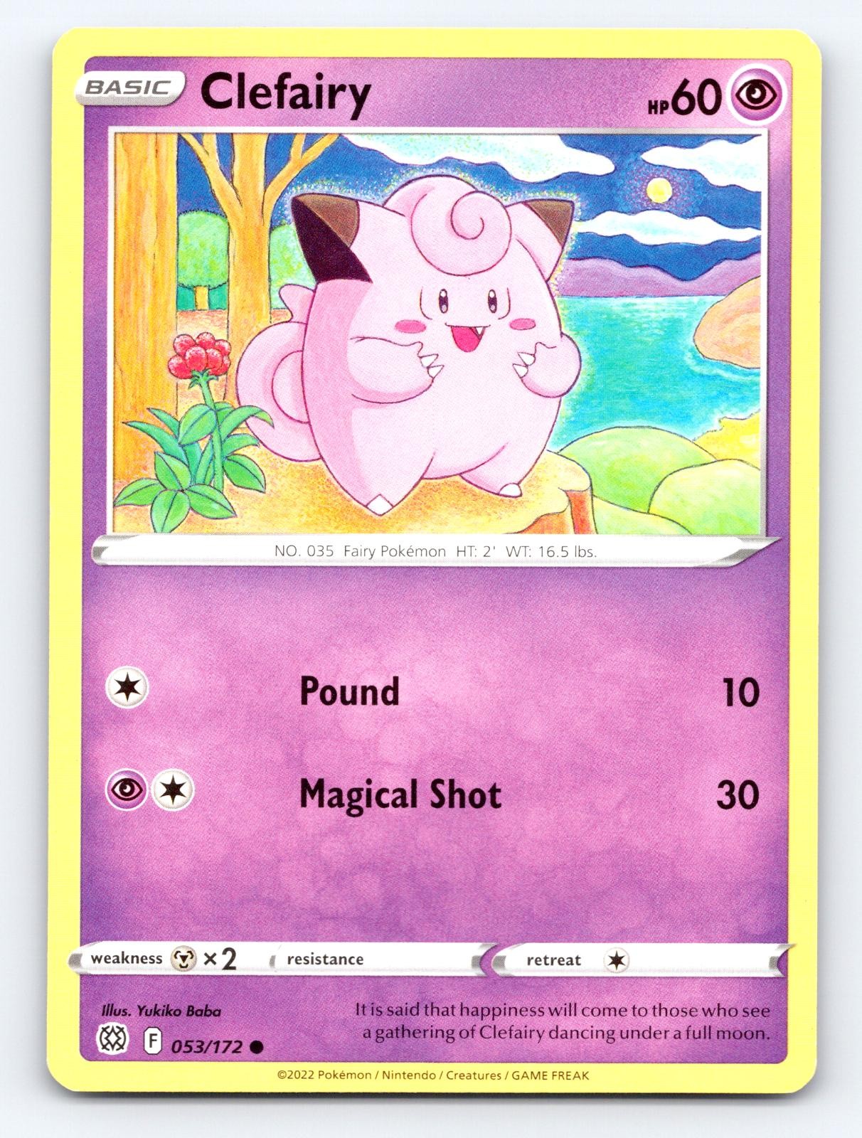 Clefairy 053/172 Common Brilliant Stars Pokemon Moderately Played