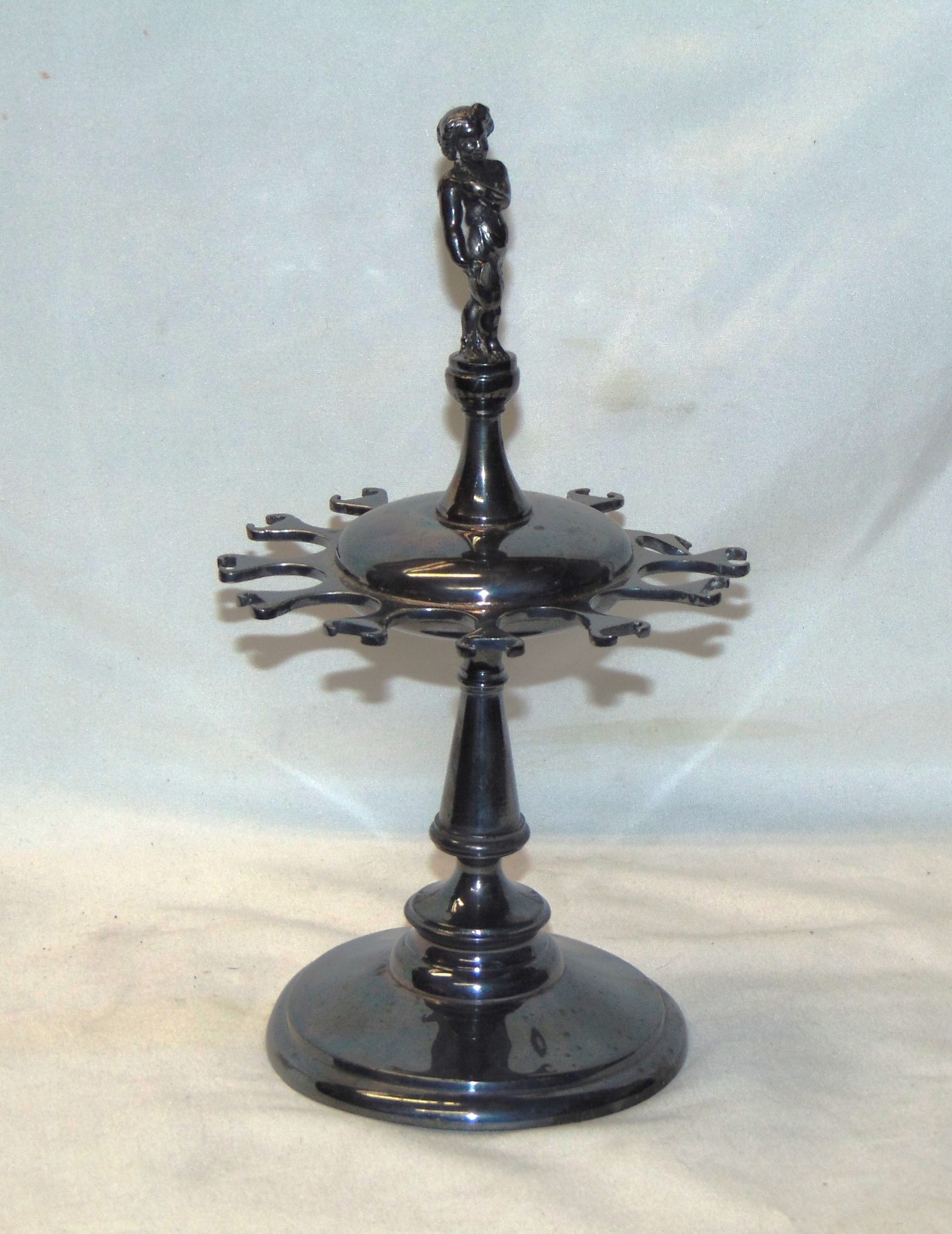 RARE Victorian Antique Figural Rubber Stamp Rack Simpson Hall Miller Treble Plat