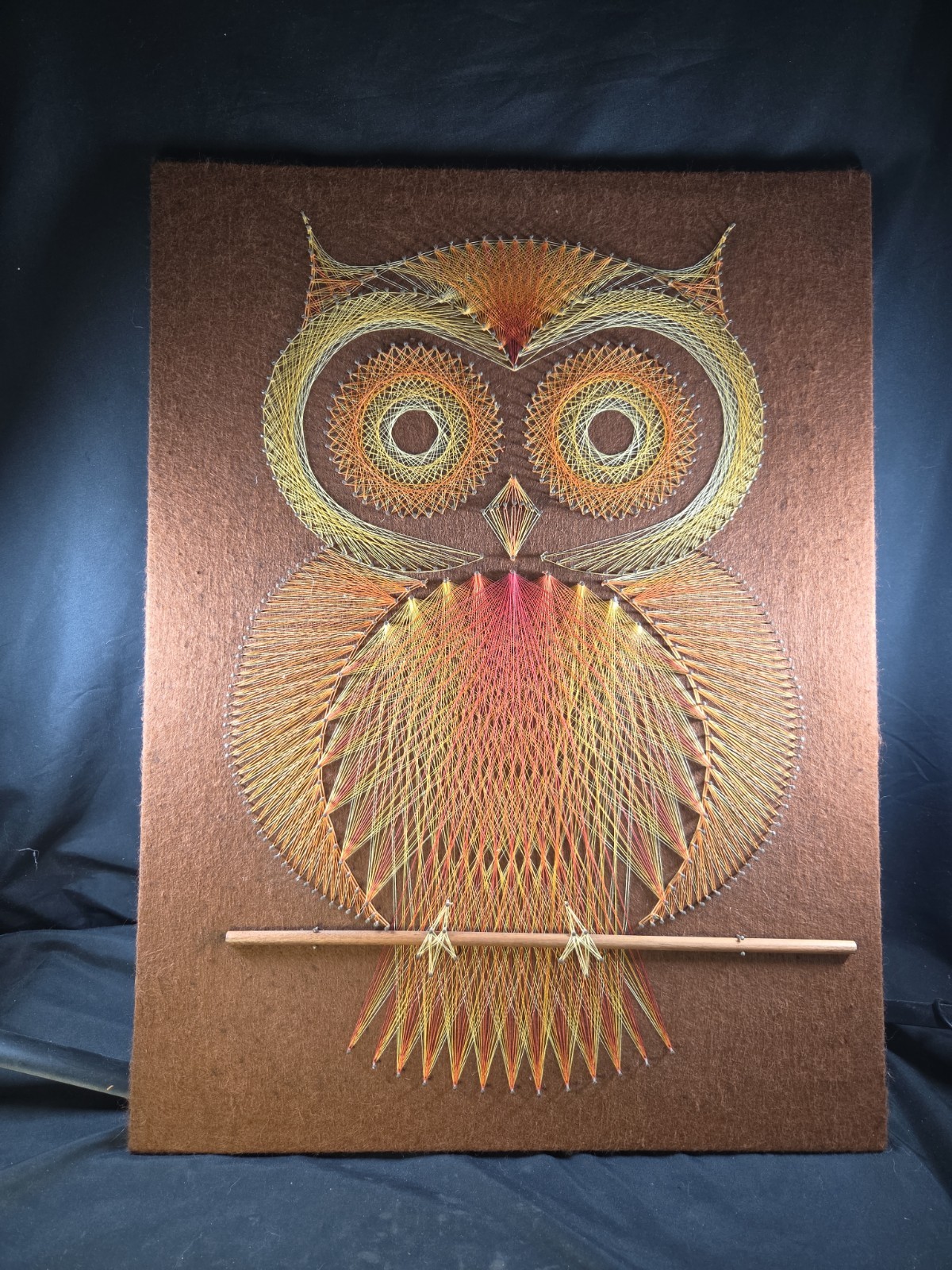 Vintage Handmade 1970’s Mid Century Owl String Nail Art Wall Decor 18”x24” Rare Vintage Handmade 1970’s Mid Century Owl String Nail Art Wall Decor 18”x24” Rare