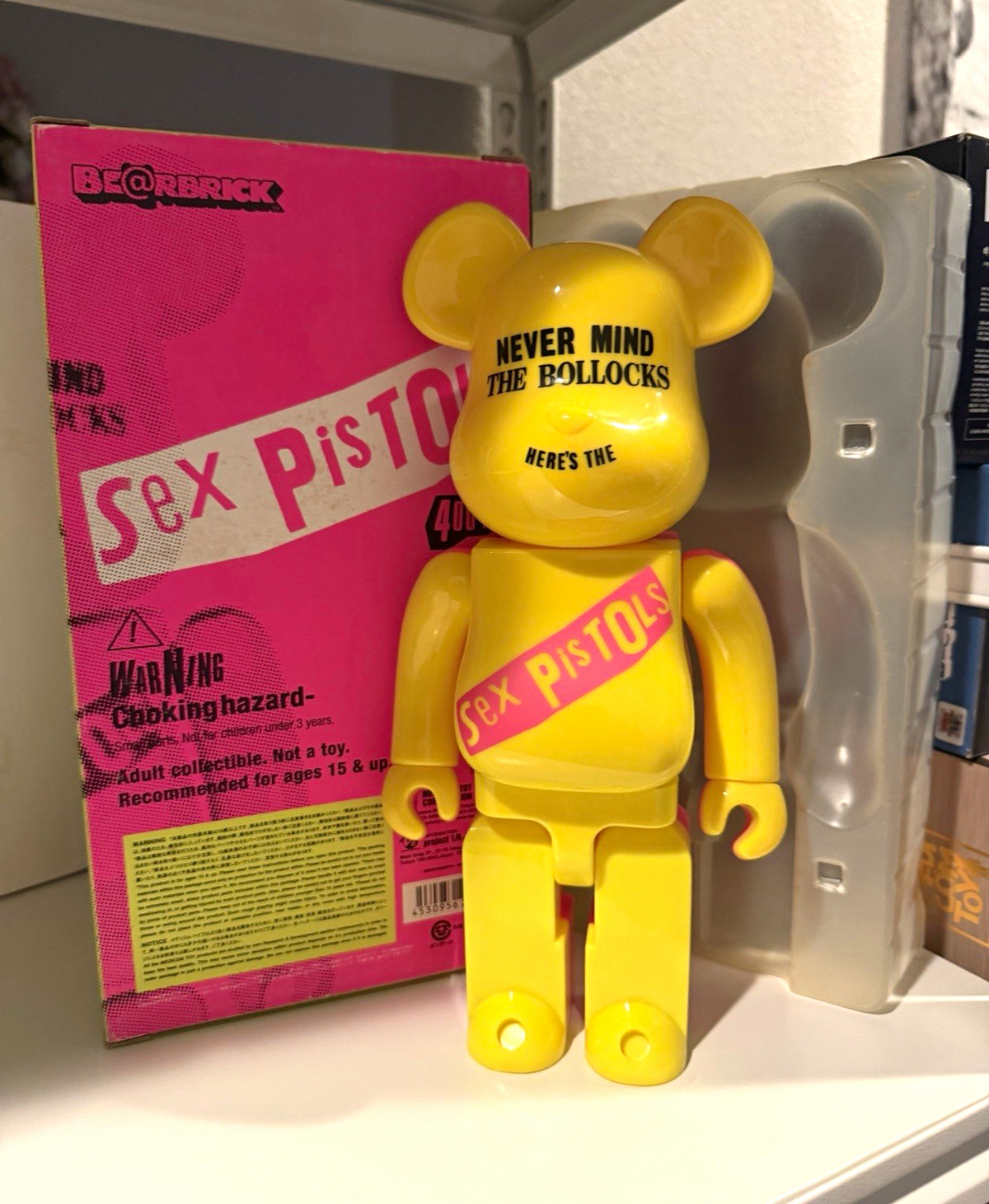 Medicom Toy Be@rbrick 400% Sex Pistols Yellow/Pink/Black Plastic Figure Opened