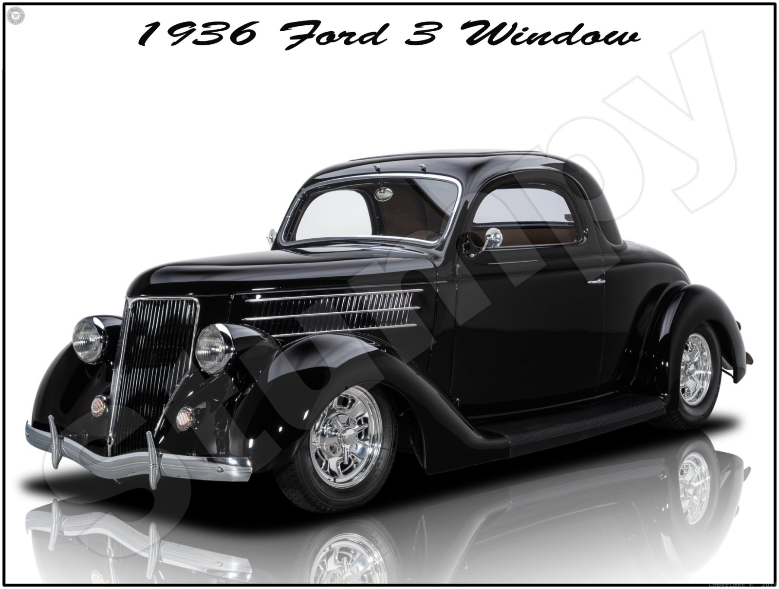1936 Ford 3 Window     Metal Sign 9\