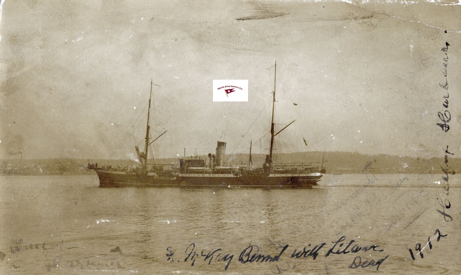 C.S. MACKAY-BENNETT CARRYING THE TITANIC DEAD, REPRINT PHOTO 1912
