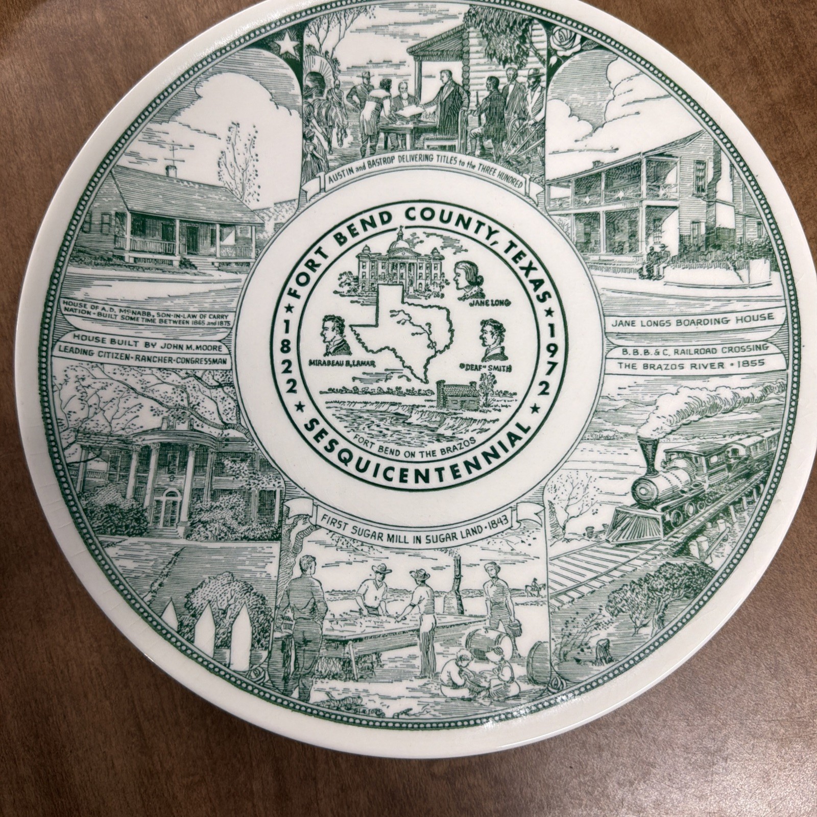 Vintage Fort Bend County Texas Sesquicentennial Collector Plate Decorative Vintage Fort Bend County Texas Sesquicentennial Collector Plate Decorative