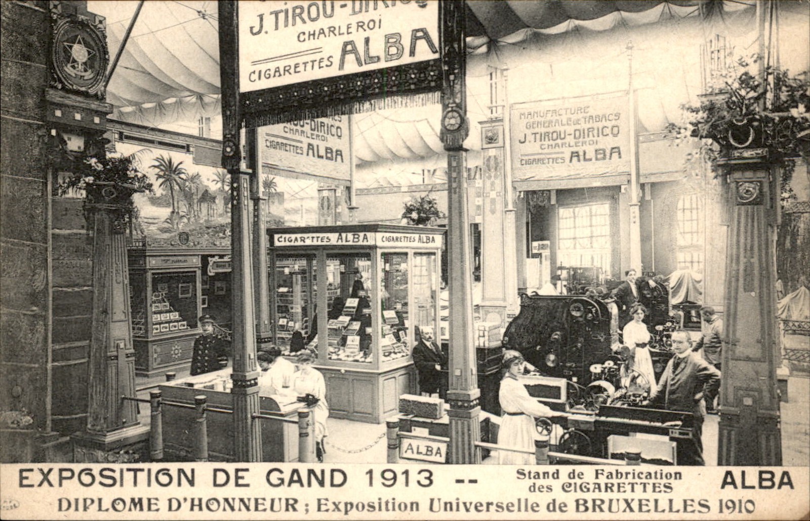 Cigarette Exhibit ALBA Phototypie GAND BELGIUM EXPOSITION c1910s Postcard bhn